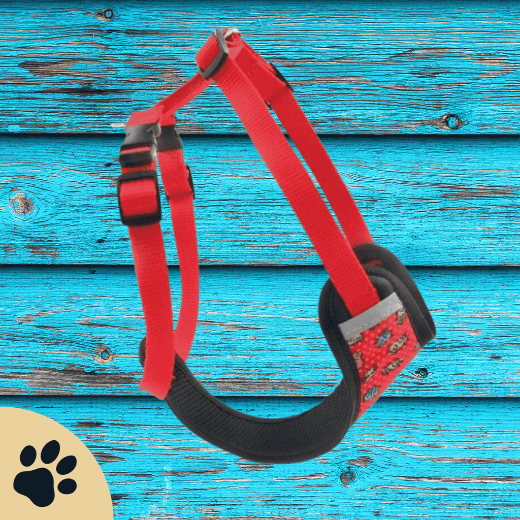 Druckentlastendes Hundegeschirr „Red Graffiti“ – Komfortabel & reflektierend - Sunbeamstore