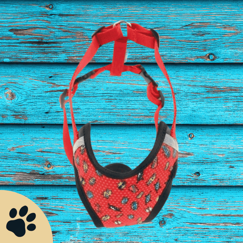 Druckentlastendes Hundegeschirr „Red Graffiti“ – Komfortabel & reflektierend - Sunbeamstore