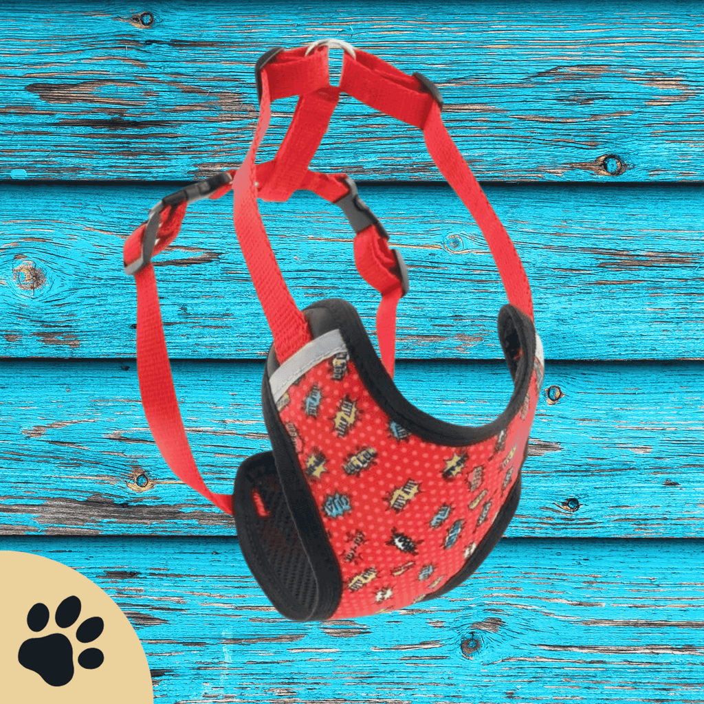 Druckentlastendes Hundegeschirr „Red Graffiti“ – Komfortabel & reflektierend - Sunbeamstore