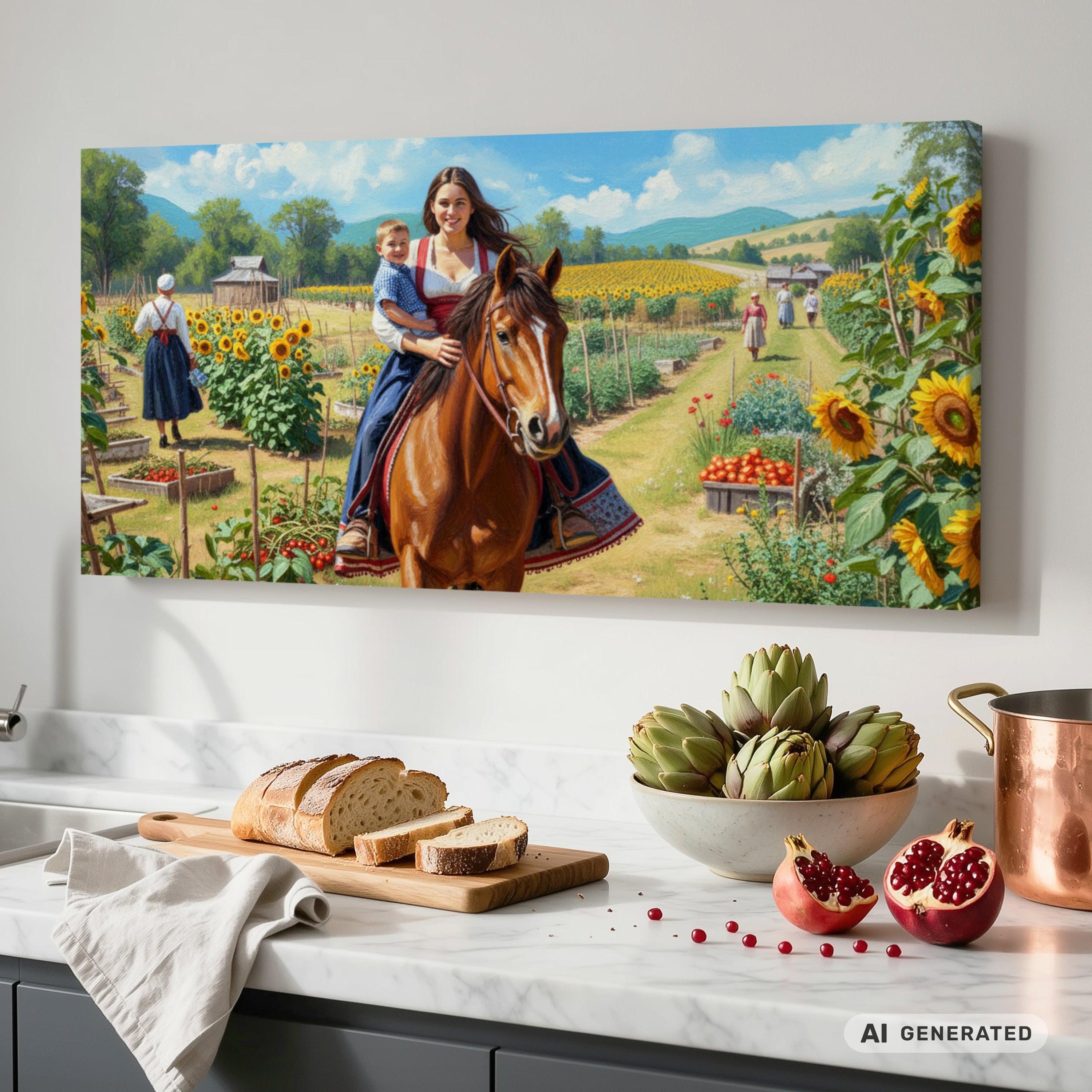 Ride through the cottage garden High-quality digital print on Canvas - Sunbeamstore