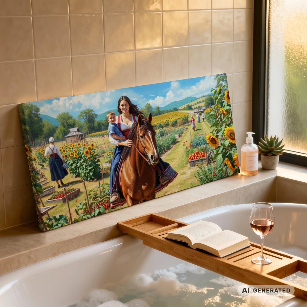 Ride through the cottage garden High-quality digital print on Canvas - Sunbeamstore