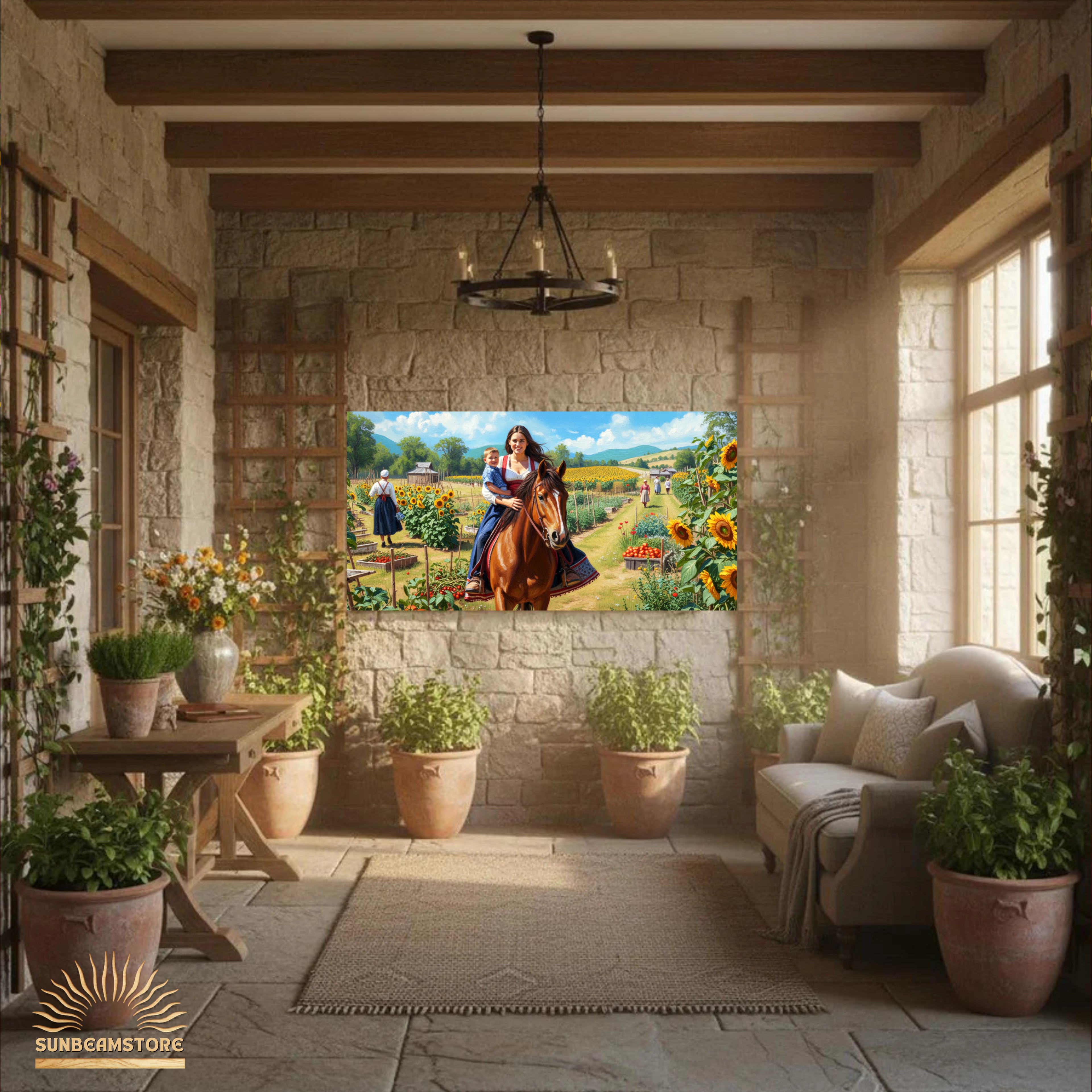 Ride through the cottage garden     High-quality digital print on Canvas