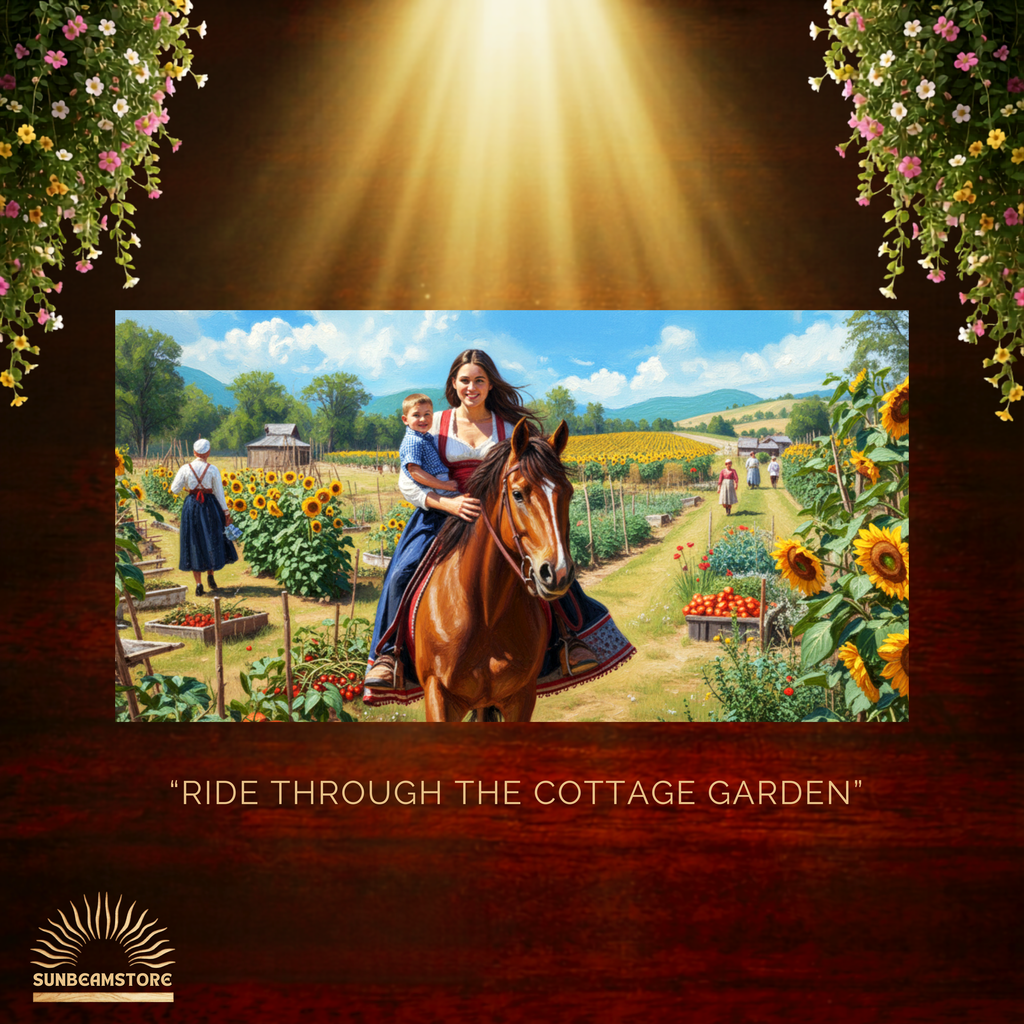 Ride through the cottage garden     High-quality digital print on Canvas