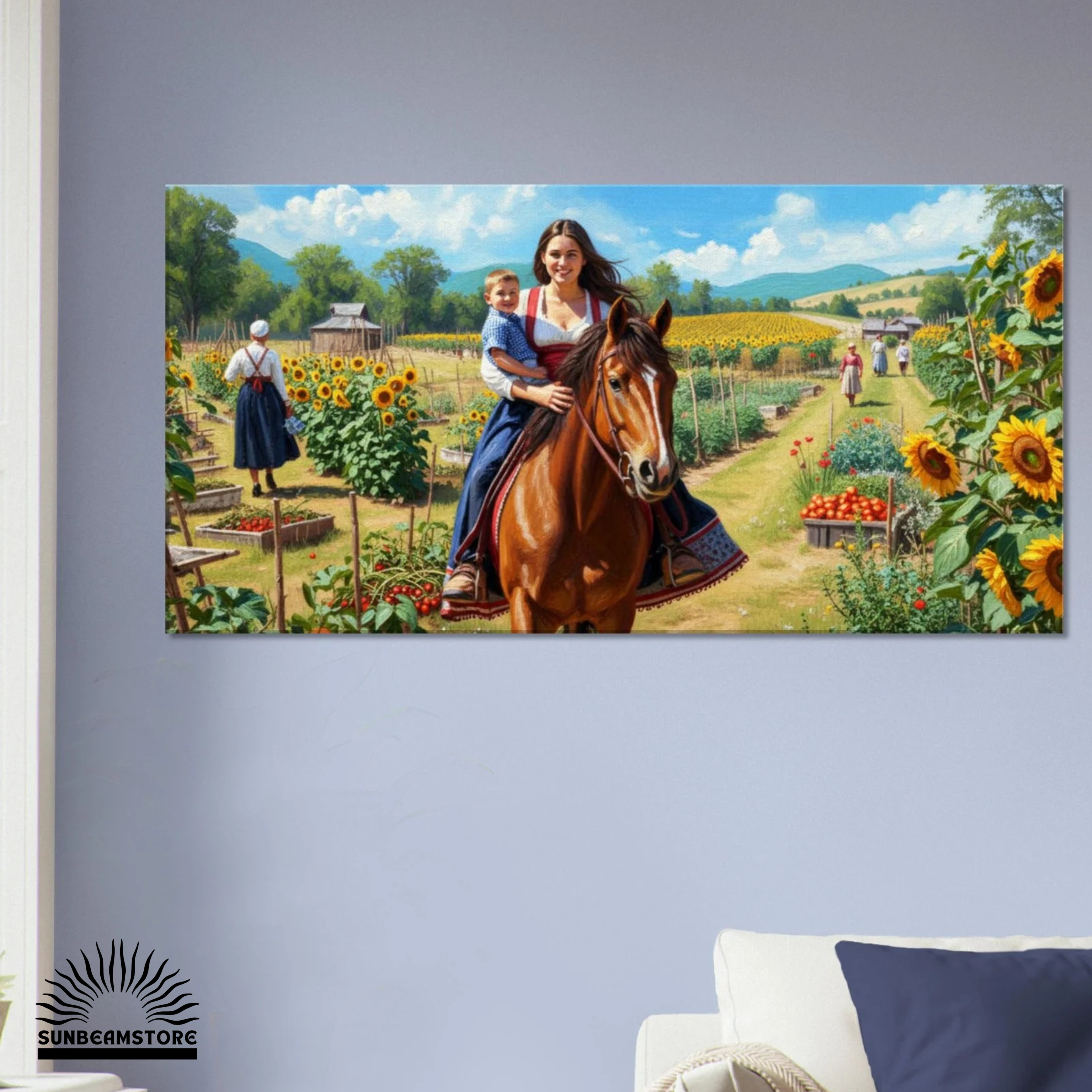 Ride through the cottage garden     High-quality digital print on Canvas