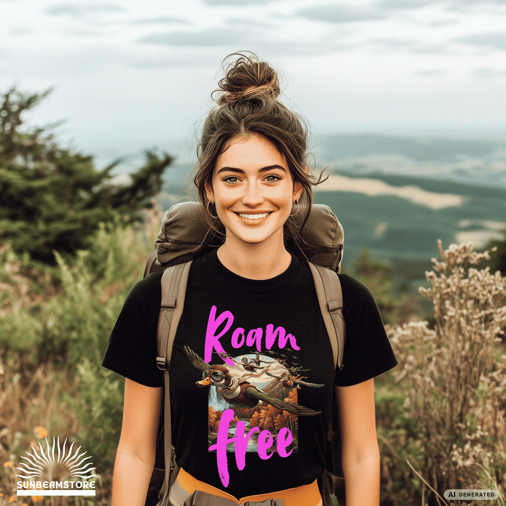 Roam Free – Aviator Ducks Art Shirt— Vintage Flying Duck Nature Shirt