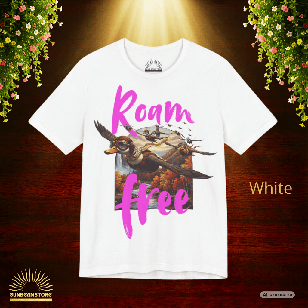 Roam Free – Aviator Ducks Art Shirt— Vintage Flying Duck Nature Shirt