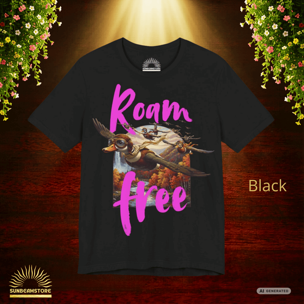 Roam Free – Aviator Ducks Art Shirt— Vintage Flying Duck Nature Shirt