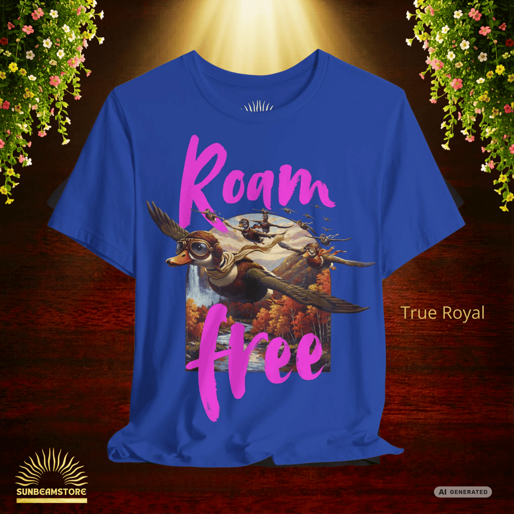 Roam Free – Aviator Ducks Art Shirt— Vintage Flying Duck Nature Shirt
