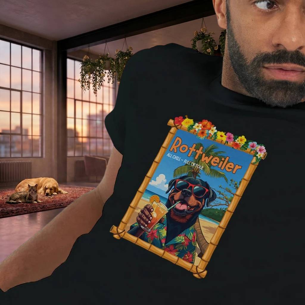 Rottweiler T-Shirt – Lustiges Hundeshirt im Urlaubsstil | Dog Lover Geschenk  Premium Unisex Crewneck T-shirt | Bella + Canvas 3001