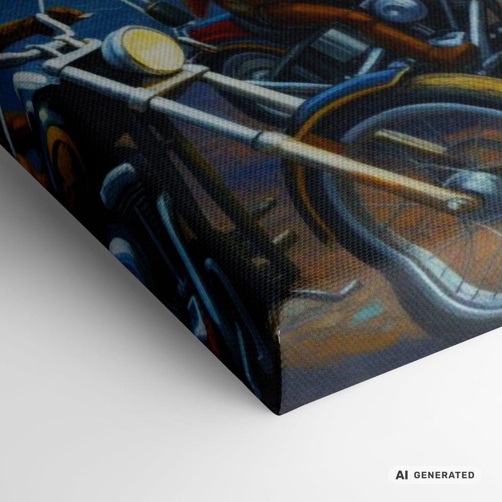 Stop at the Oak Inn Canvas 50x70 cm / 20x28″ atmosphärisches Fantasy Biker Pub Bild - Sunbeamstore