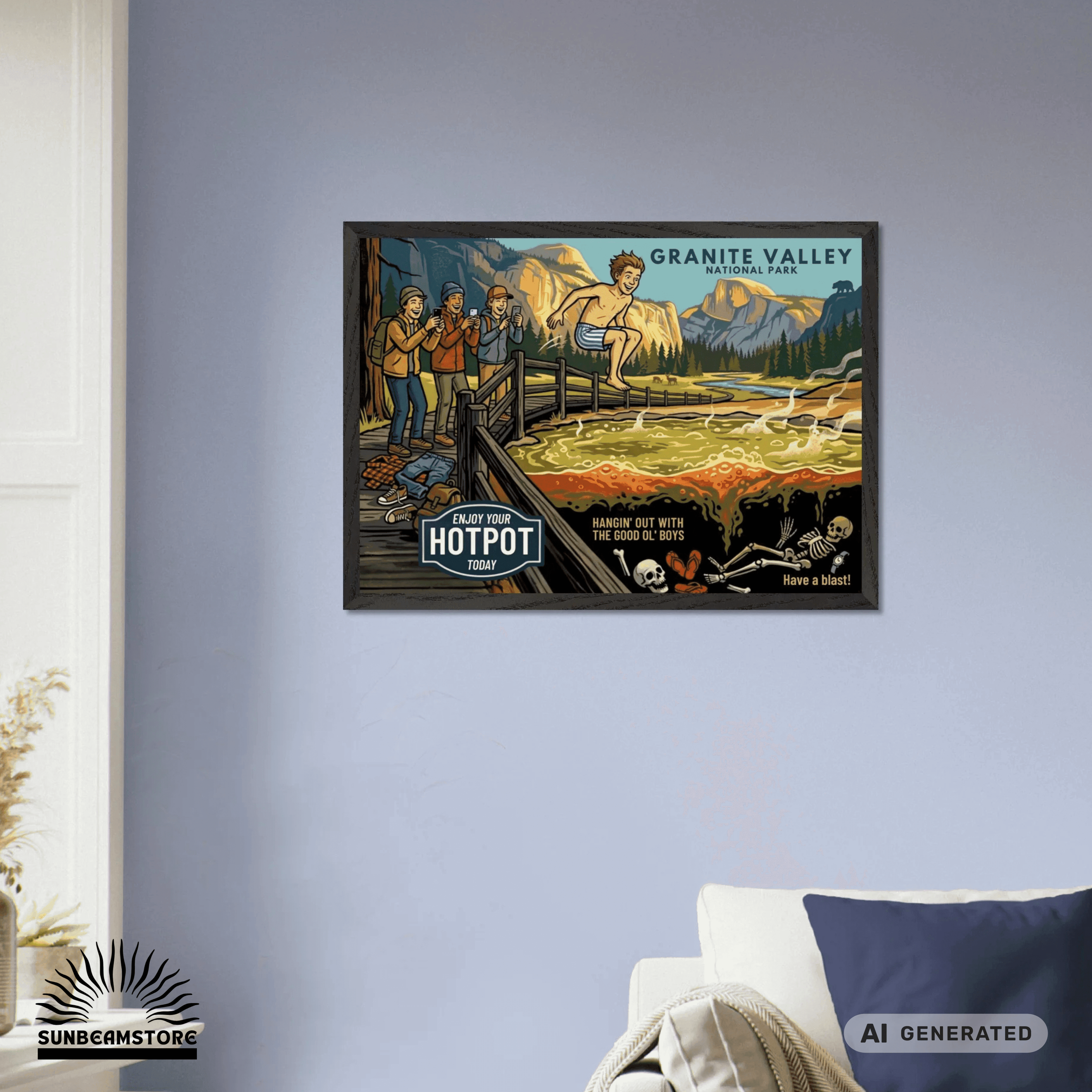 Enjoy Your Hotpot Today Premium Wooden Framed Poster With Premium Semi-Glossy Paper - Sunbeamstore