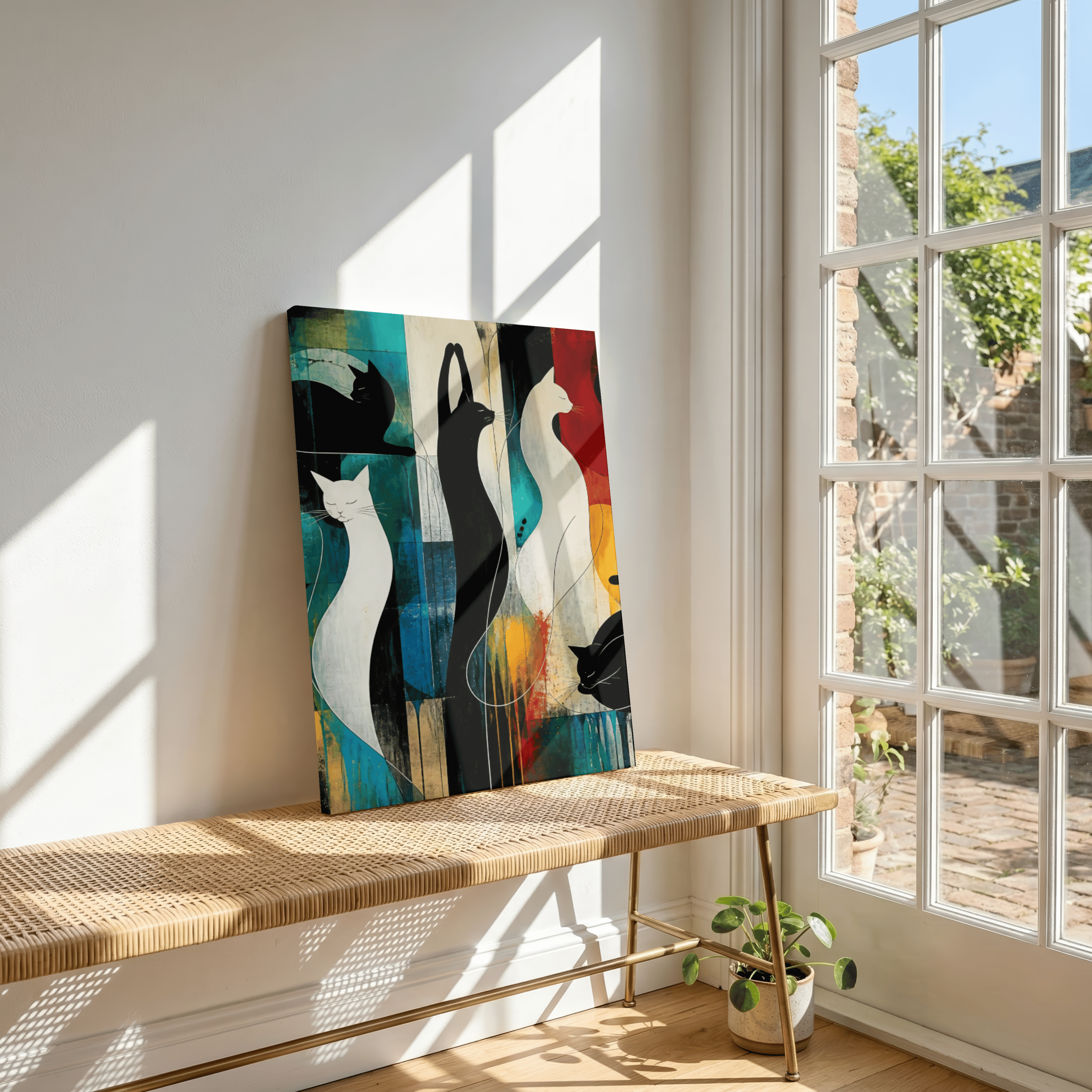 Modernes Katzenbild auf Leinwand 70x100 cm – Sentinels of Silence I Canvas 70x100 cm / 28x40″