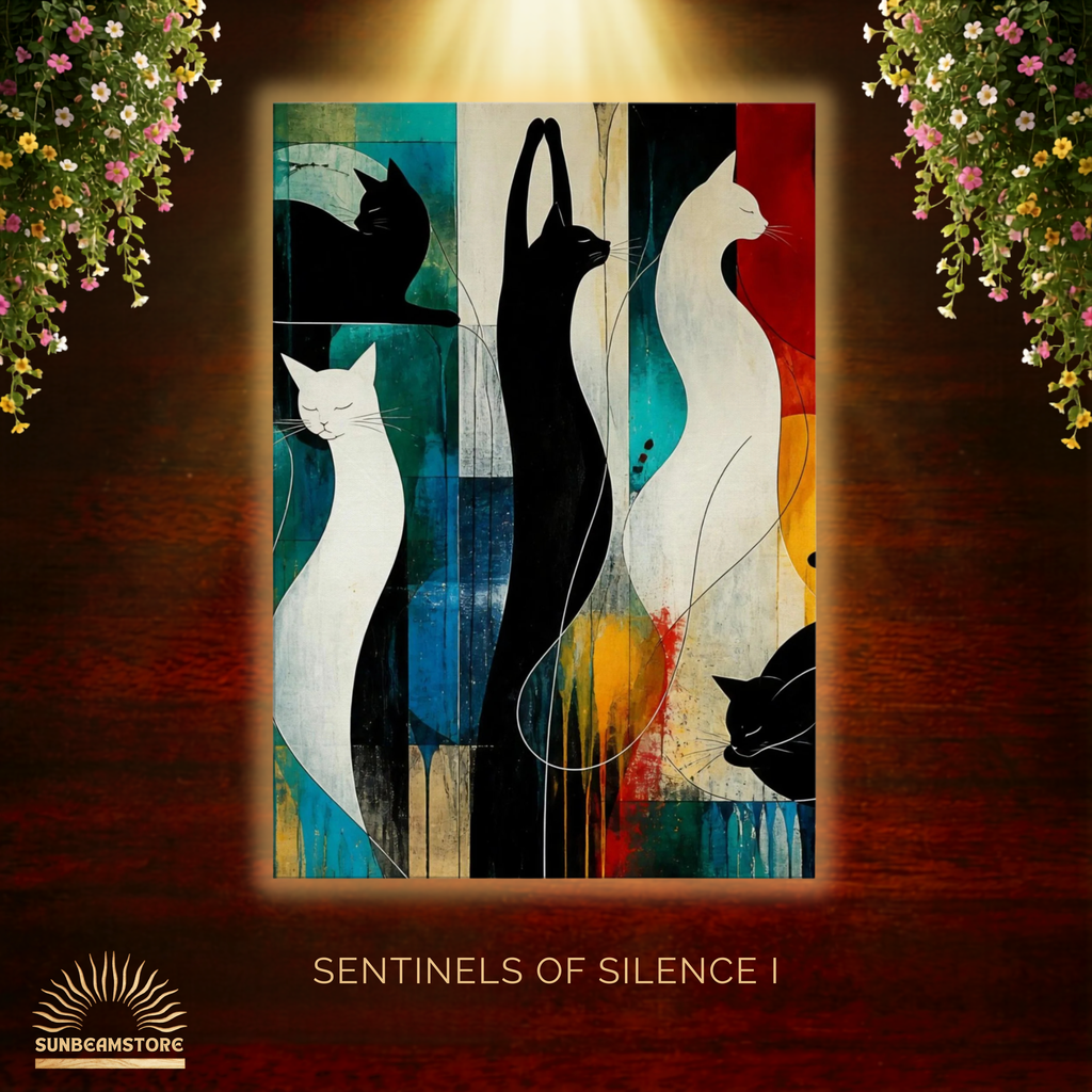 Modernes Katzenbild auf Leinwand 70x100 cm – Sentinels of Silence I Canvas 70x100 cm / 28x40″