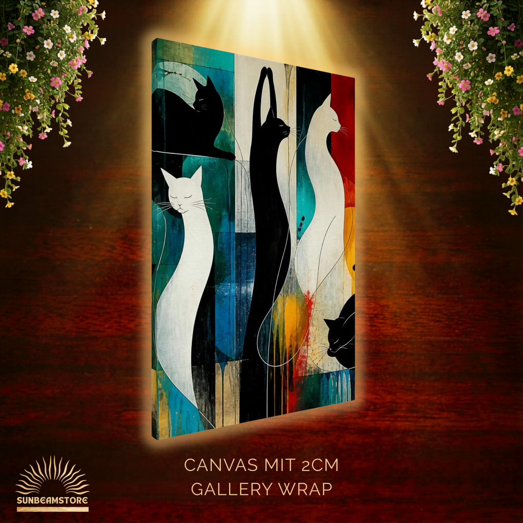 Modernes Katzenbild auf Leinwand 70x100 cm – Sentinels of Silence I Canvas 70x100 cm / 28x40″
