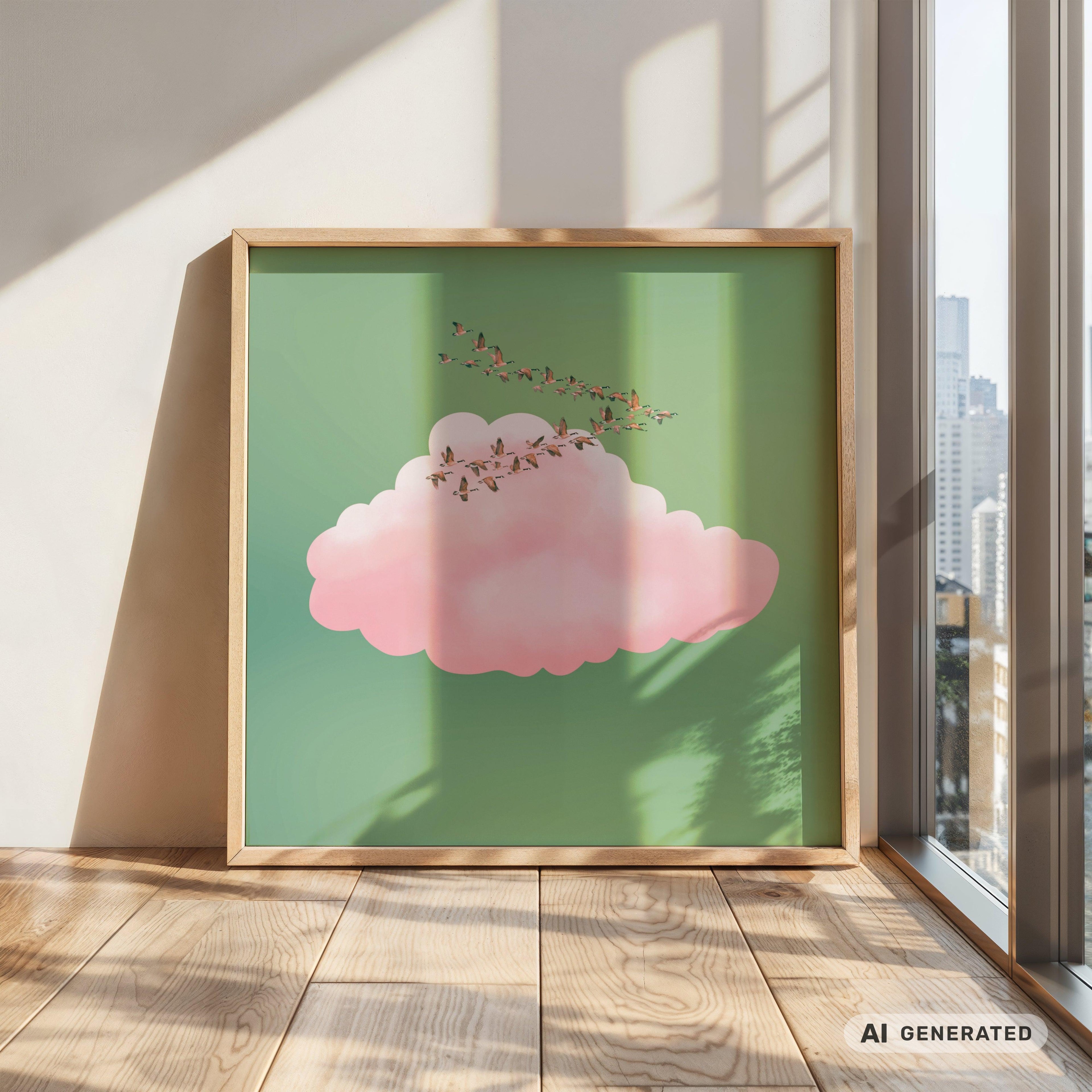 Sky Diamonds Part 1 Premium Wooden Framed Poster With Premium Semi-Glossy Paper 70x70 cm / 28x28″ - Sunbeamstore