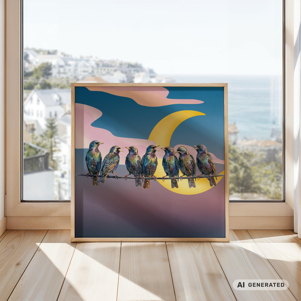 Sky Diamonds Part 3 Premium Wooden Framed Poster With Premium Semi-Glossy Paper 70x70 cm / 28x28″ - Sunbeamstore