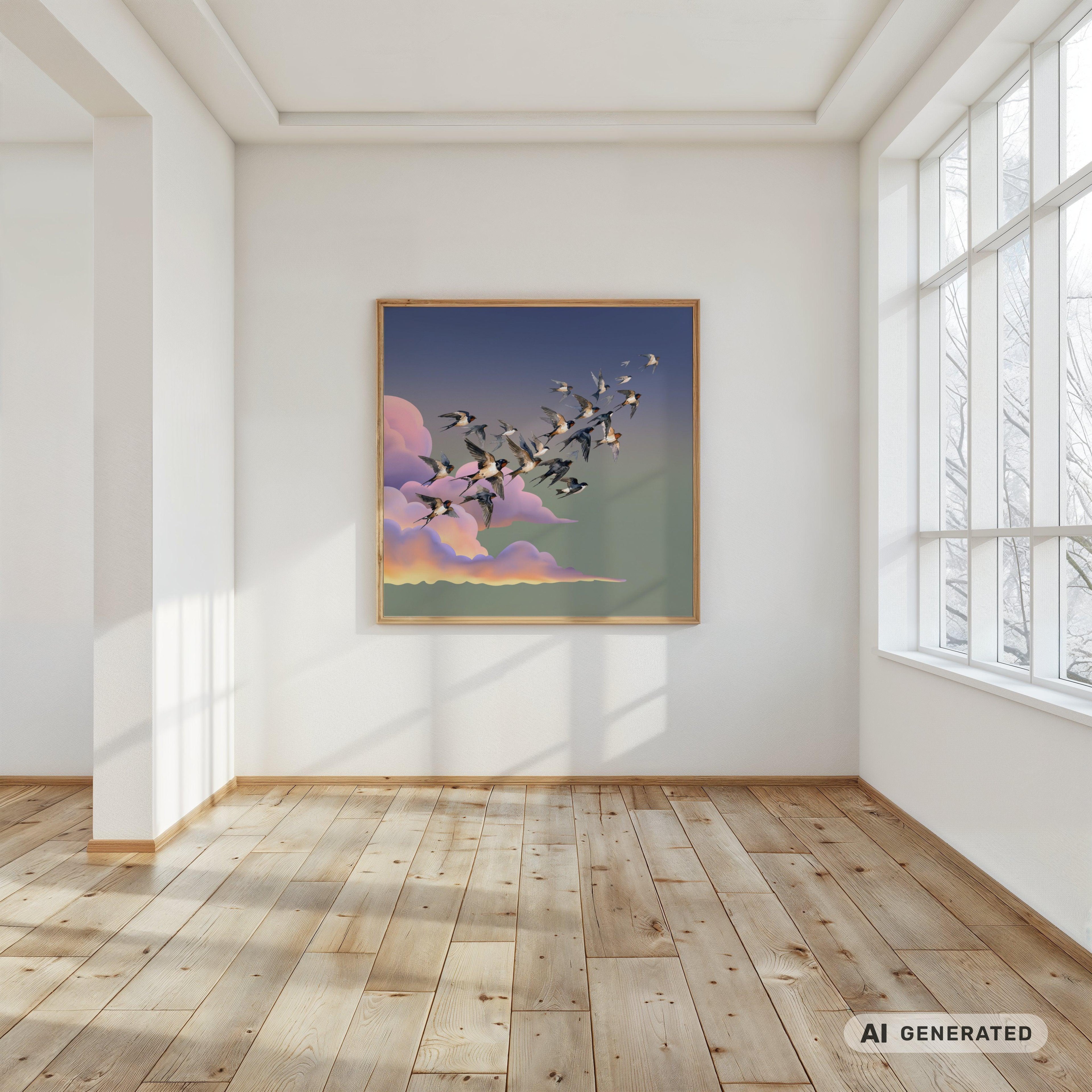 Sky Diamonds Part 2 Premium Wooden Framed Poster With Premium Semi-Glossy Paper 70x70 cm / 28x28″ - Sunbeamstore