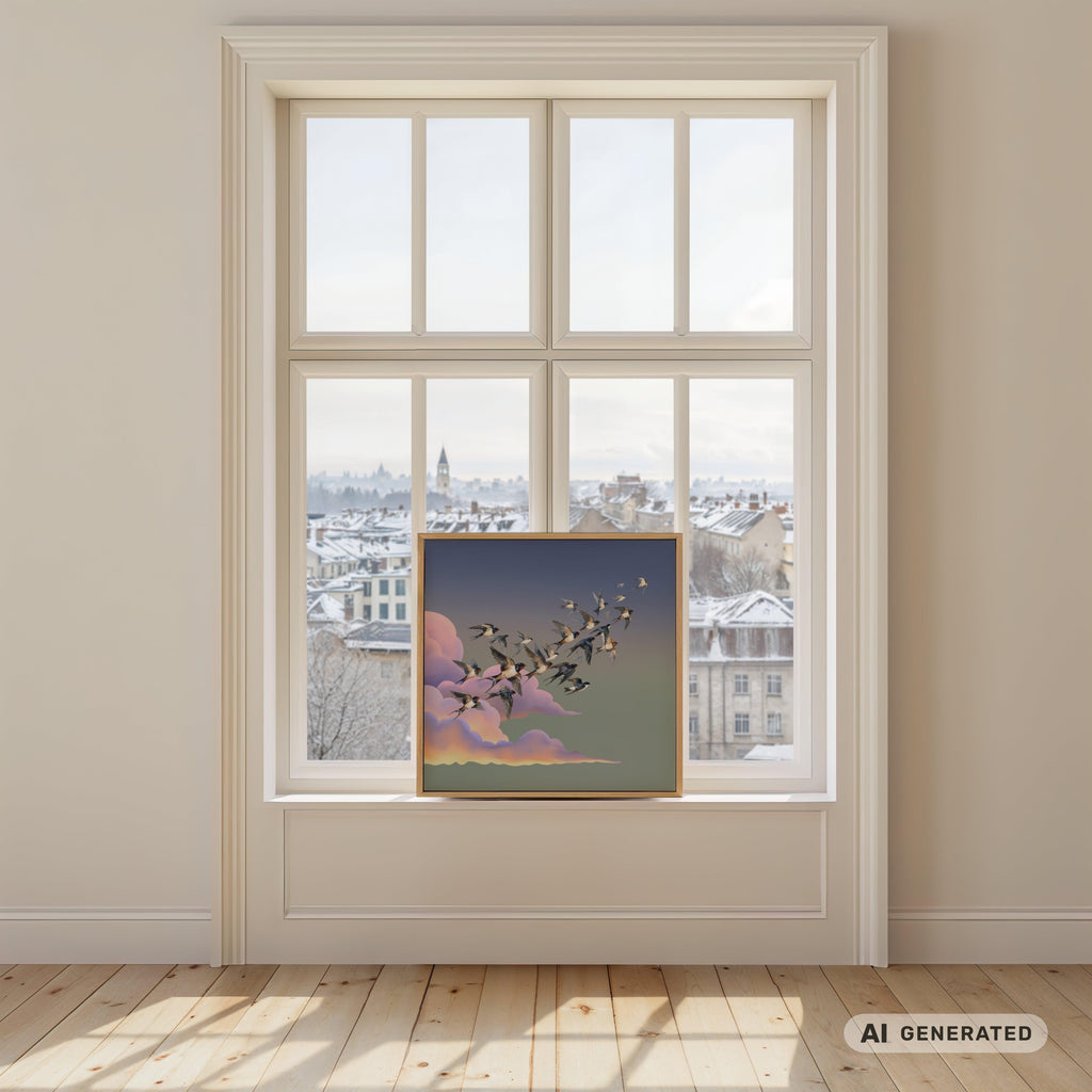 Sky Diamonds Part 2 Premium Wooden Framed Poster With Premium Semi-Glossy Paper 70x70 cm / 28x28″ - Sunbeamstore