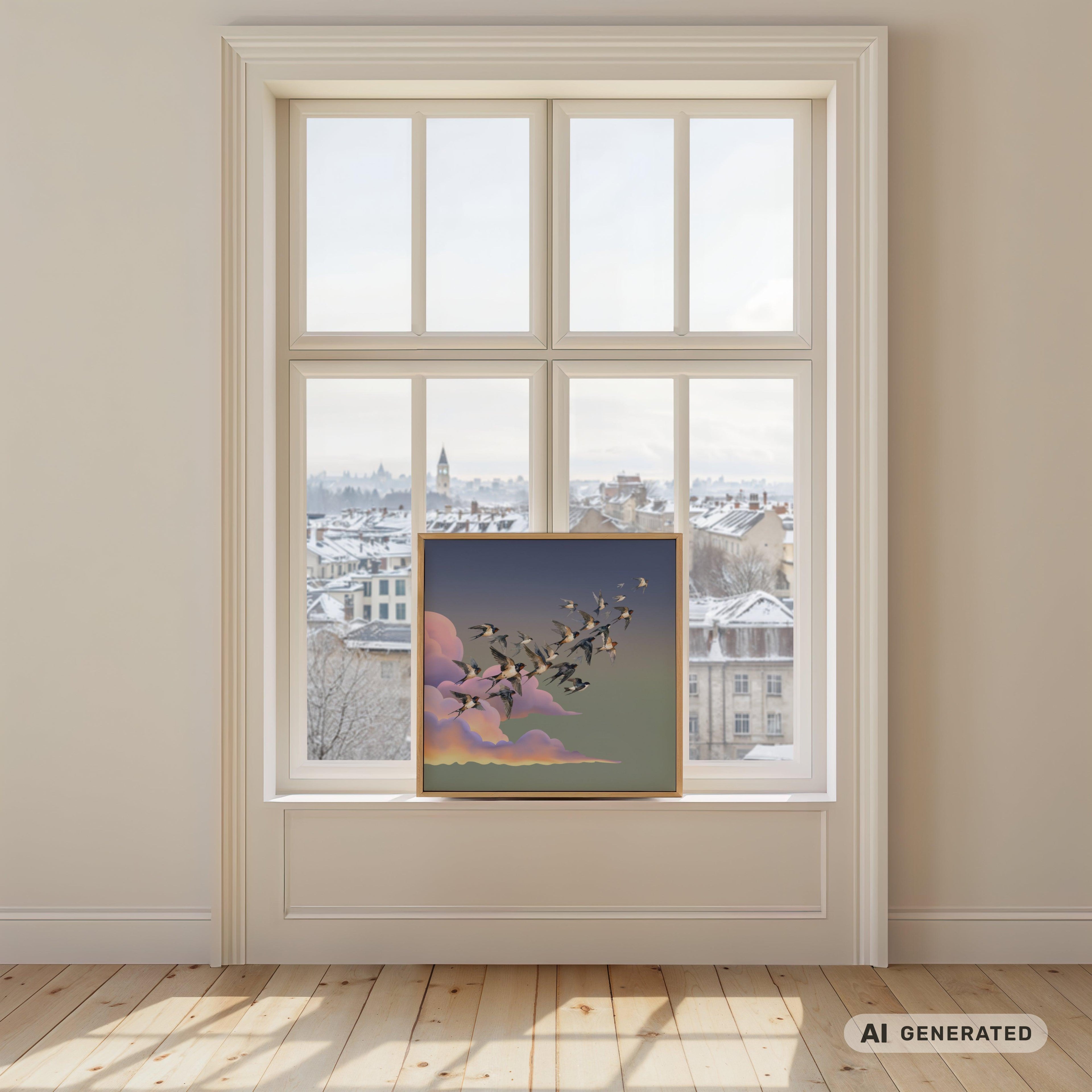 Sky Diamonds Part 2 Premium Wooden Framed Poster With Premium Semi-Glossy Paper 70x70 cm / 28x28″ - Sunbeamstore