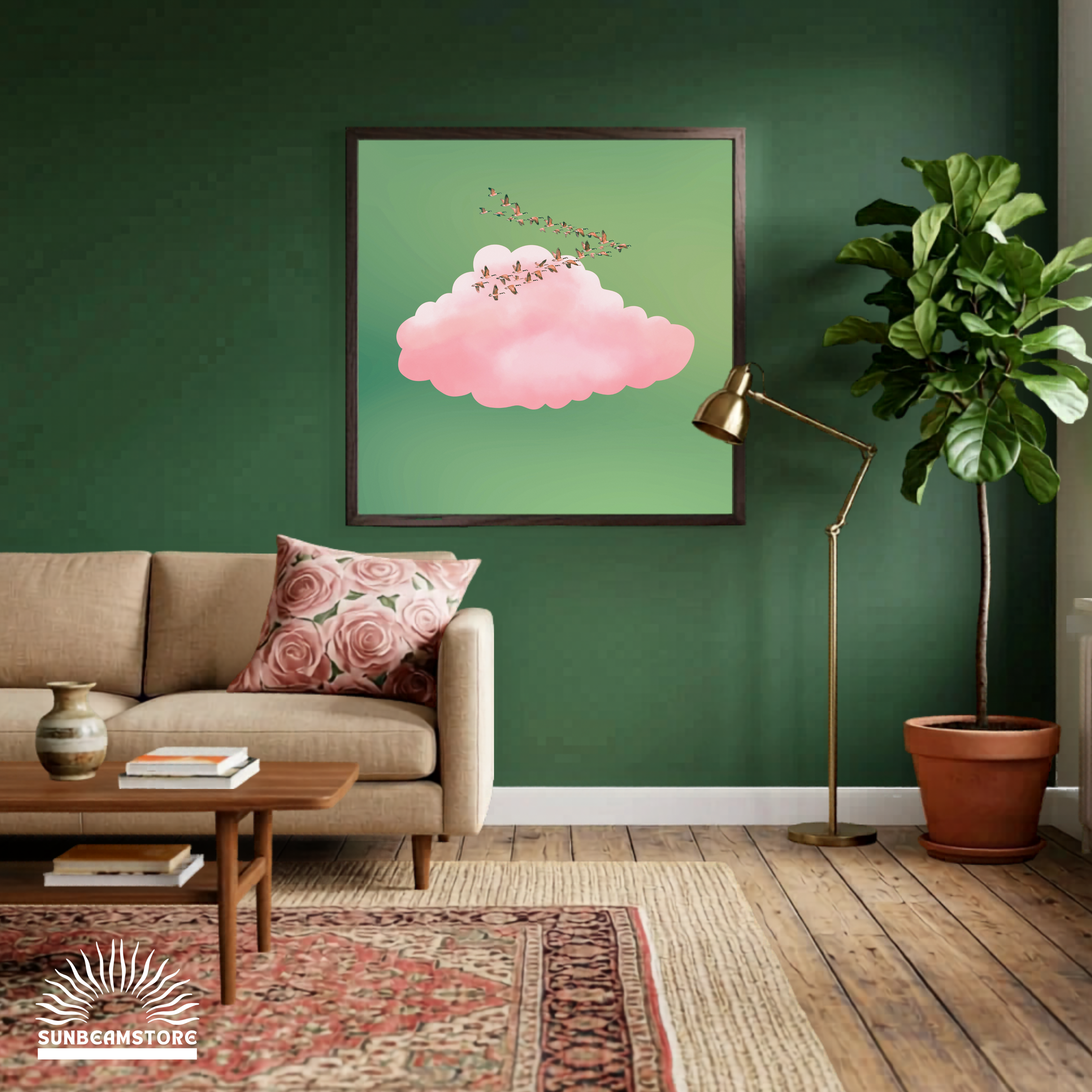 Sky Diamonds Part 1   Premium Wooden Framed Poster With Premium Semi-Glossy Paper 70x70 cm / 28x28″