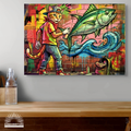 Spray Cat – Moderne Graffiti Cat Art auf Leinwand I Canvas 70x100 cm / 28x40″
