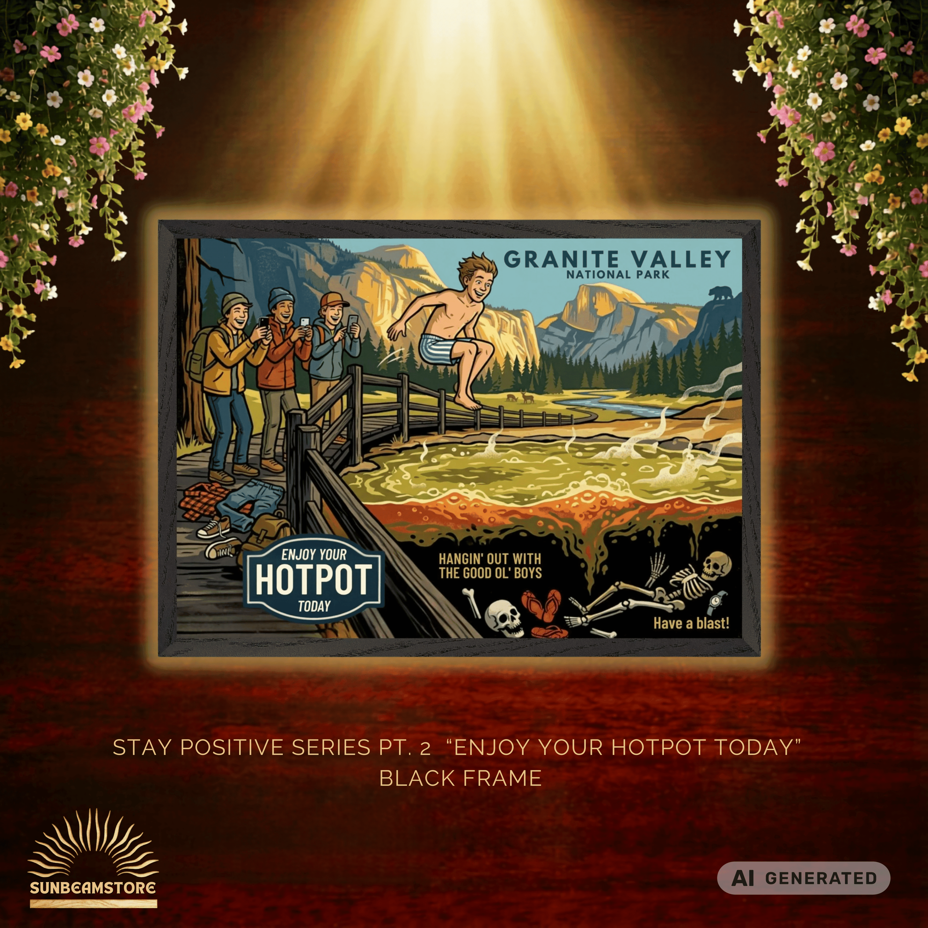 Enjoy Your Hotpot Today Premium Wooden Framed Poster With Premium Semi-Glossy Paper - Sunbeamstore