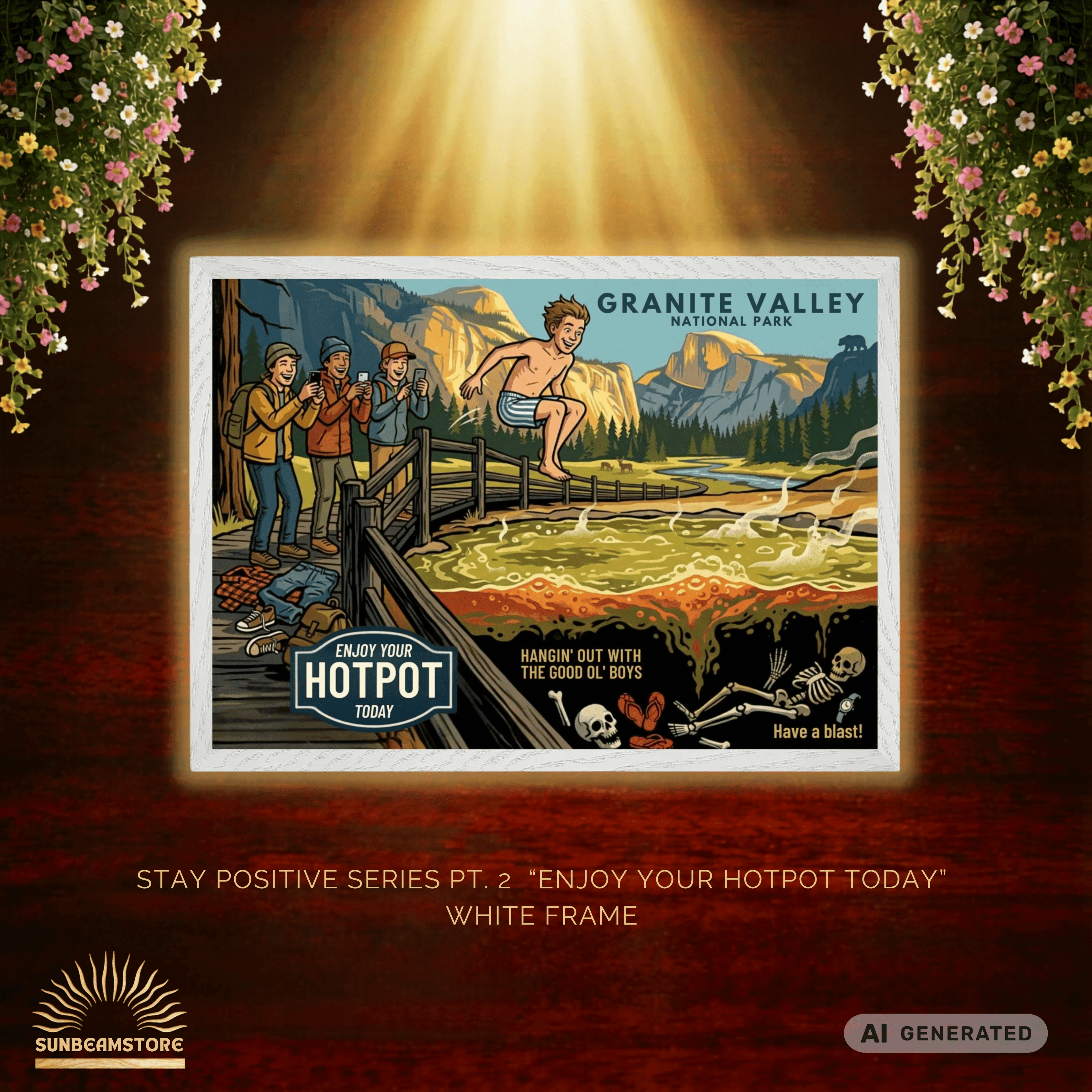 Enjoy Your Hotpot Today Premium Wooden Framed Poster With Premium Semi-Glossy Paper - Sunbeamstore