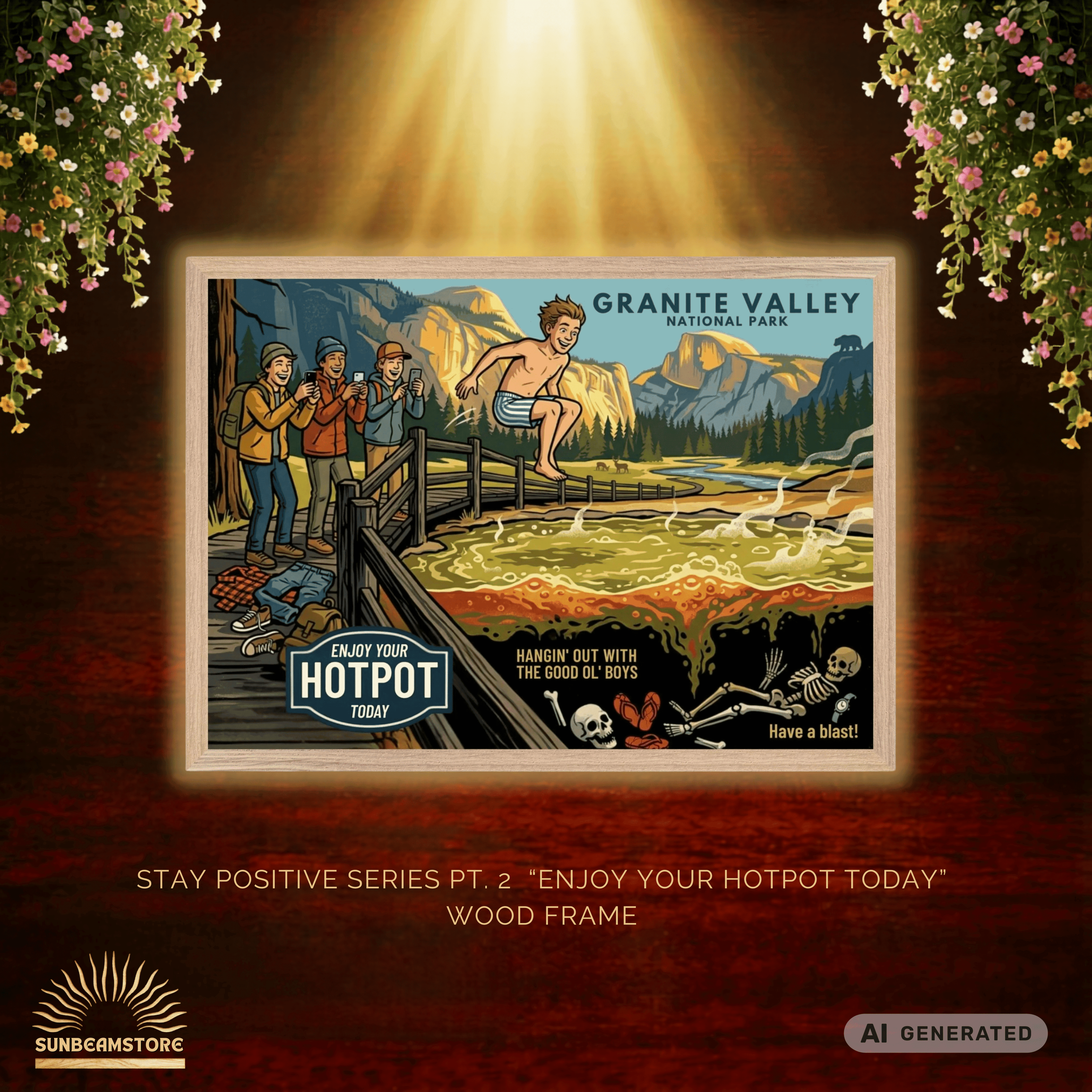 Enjoy Your Hotpot Today Premium Wooden Framed Poster With Premium Semi-Glossy Paper - Sunbeamstore
