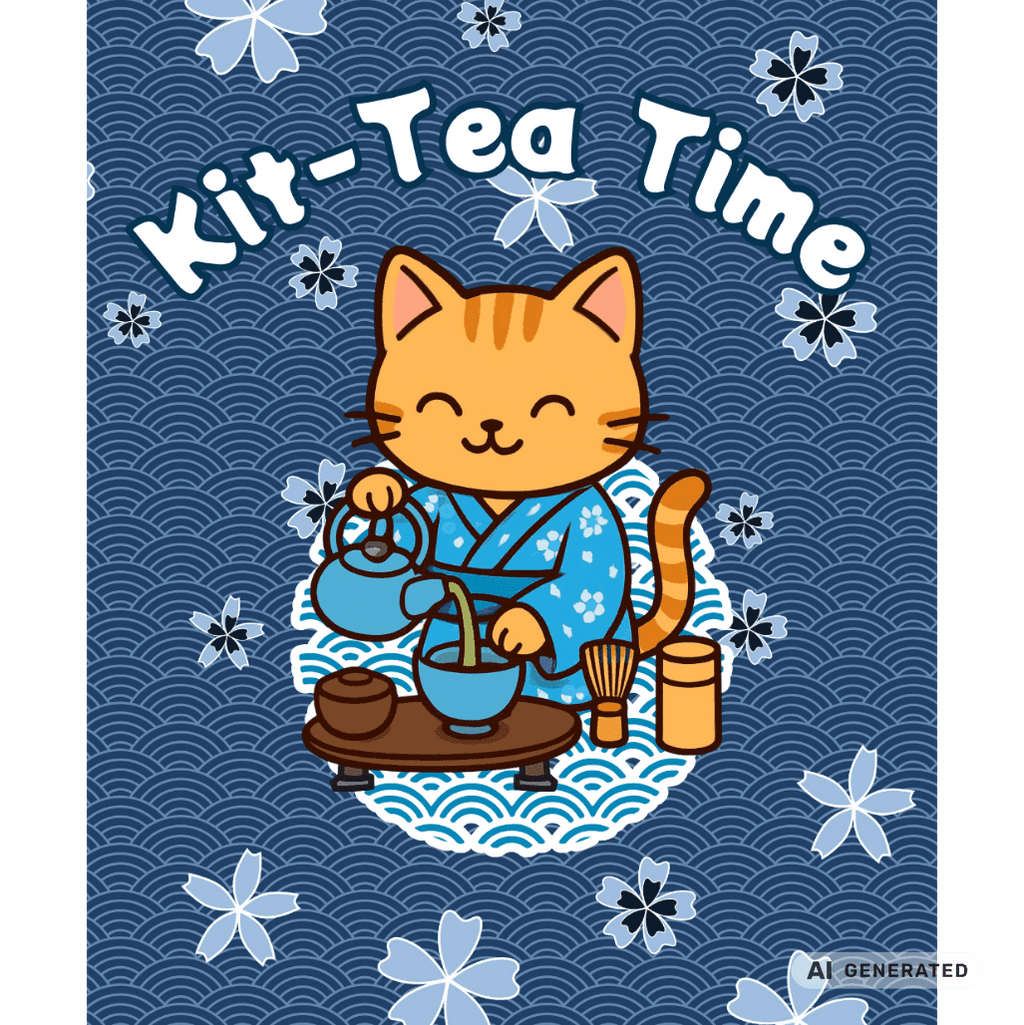 🍵🐱 Katzen Trinkflasche "Kit-Tea Time" | Isolierflasche 500 ml | Geschenk für Katzenliebhaber - Sunbeamstore