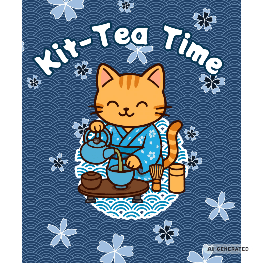 🍵🐱 Katzen Trinkflasche "Kit-Tea Time" | Isolierflasche 500 ml | Geschenk für Katzenliebhaber - Sunbeamstore