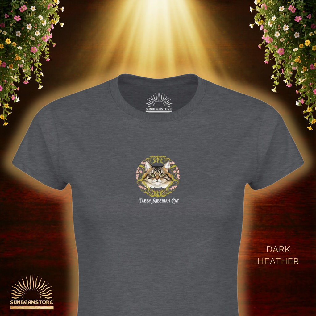 Siberian Tabby Katzen T-Shirt Damen | Cat Lover Shirt | Geschenk für Katzenliebhaber | Siberian Cat Shirt
