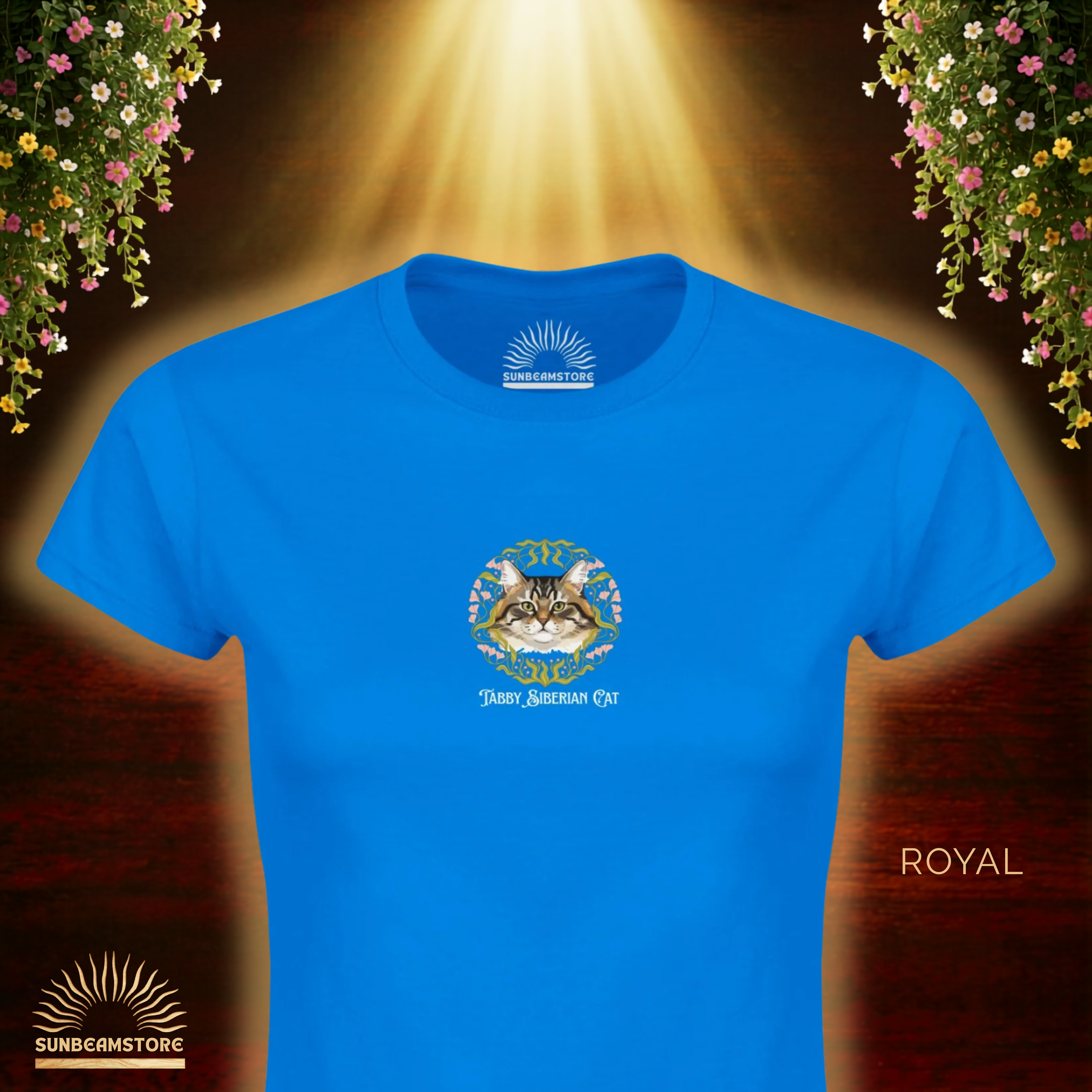 Siberian Tabby Katzen T-Shirt Damen | Cat Lover Shirt | Geschenk für Katzenliebhaber | Siberian Cat Shirt
