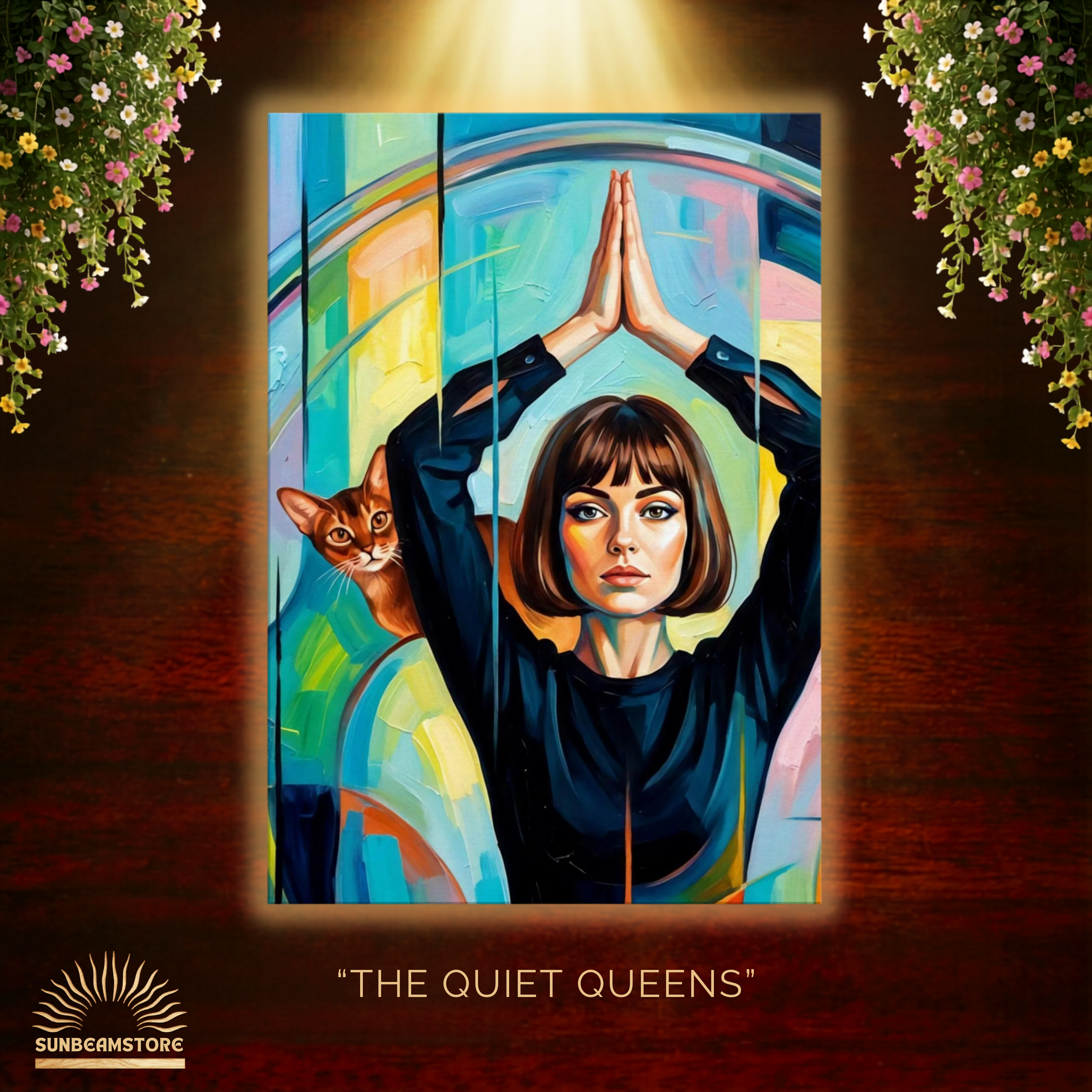 The Quiet Queens – Modernes Katzenbild auf Leinwand 70 x 100 cm | Elegante Wandkunst für Katzenliebhaber I Canvas 70x100 cm / 28x40″