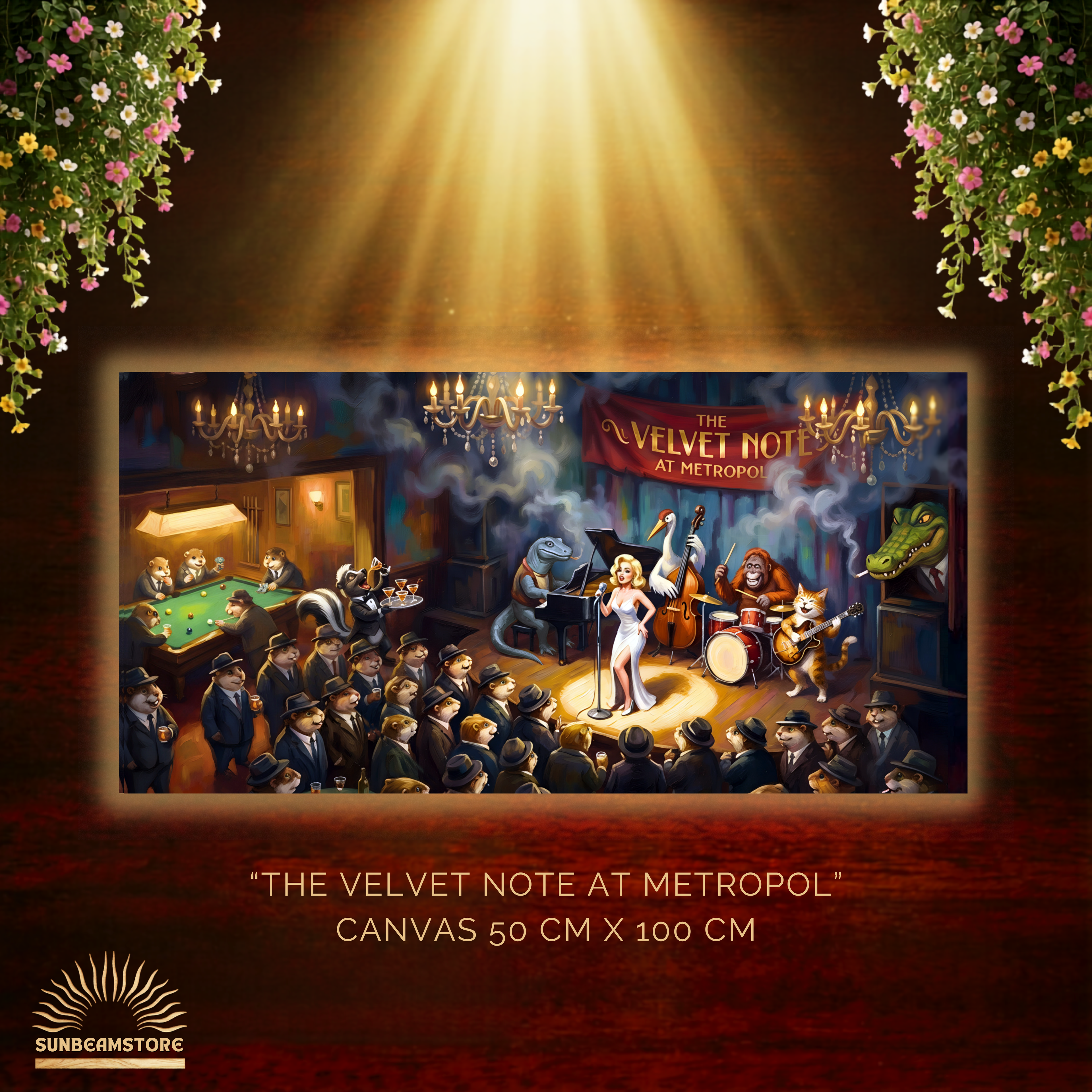 "The Velvet Note at Metropol" Canvas 50x100 cm / 20x40″ Leinwandbild mit musikalischen Ambiente