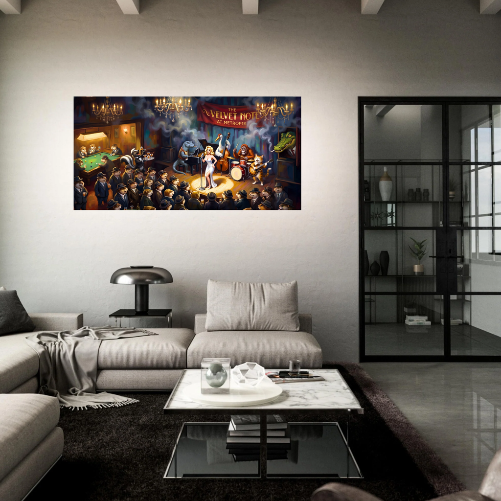 "The Velvet Note at Metropol" Canvas 50x100 cm / 20x40″ Leinwandbild mit musikalischen Ambiente