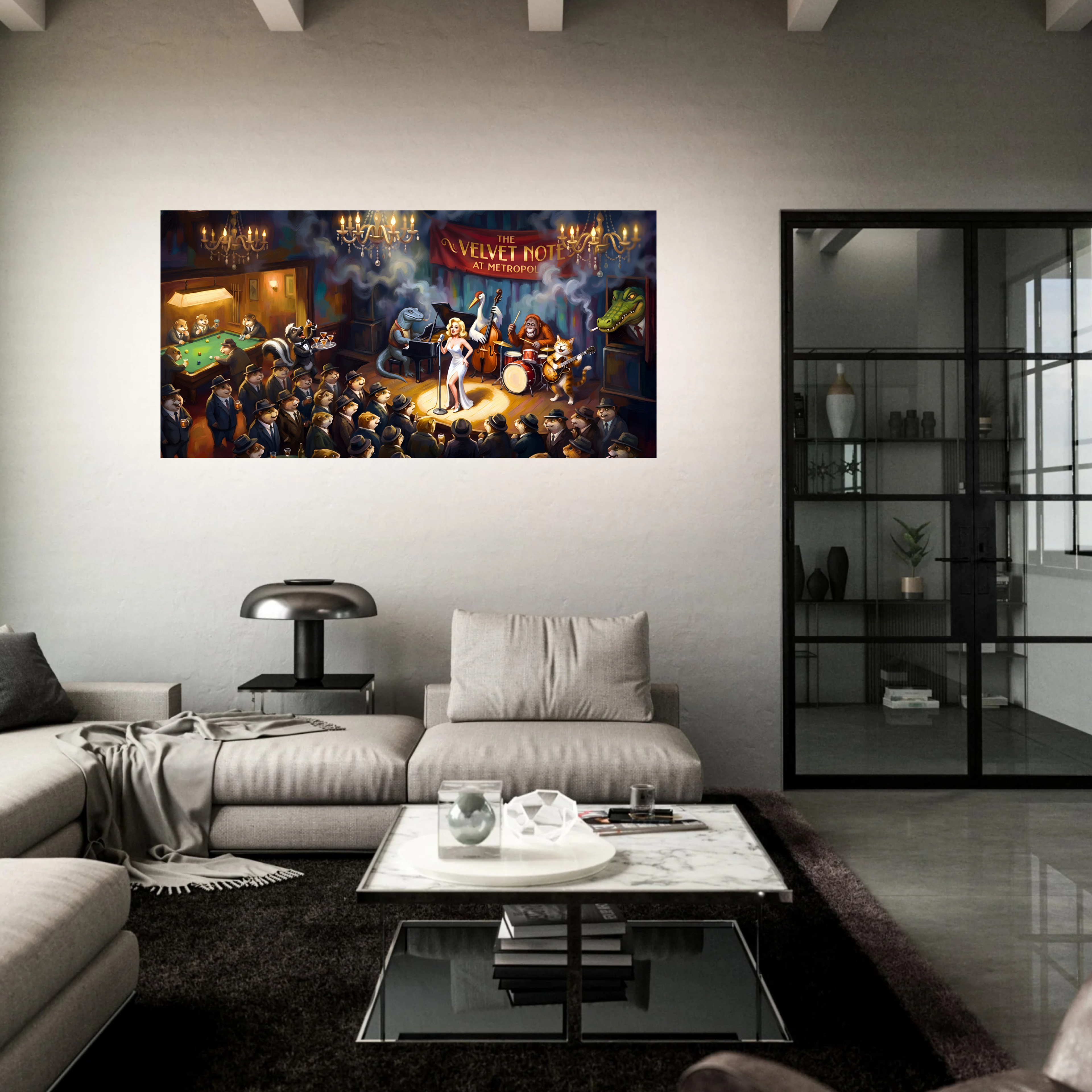 "The Velvet Note at Metropol" Canvas 50x100 cm / 20x40″ Leinwandbild mit musikalischen Ambiente