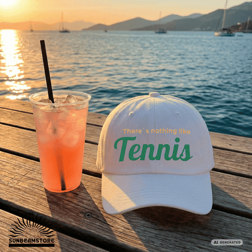 Bestickte Tennis Cap "There's Nothing Like Tennis" – Flexfit Baseball Cap mit hochwertiger Stickerei - Sunbeamstore