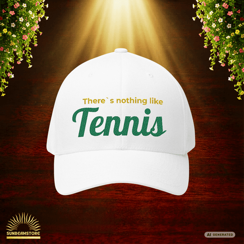 Bestickte Tennis Cap "There's Nothing Like Tennis" – Flexfit Baseball Cap mit hochwertiger Stickerei - Sunbeamstore