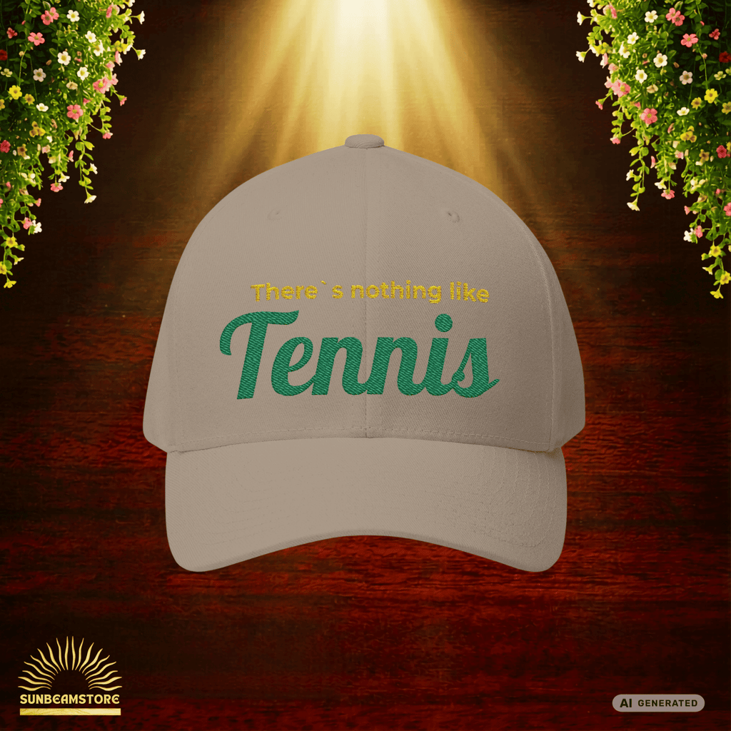 Bestickte Tennis Cap "There's Nothing Like Tennis" – Flexfit Baseball Cap mit hochwertiger Stickerei - Sunbeamstore