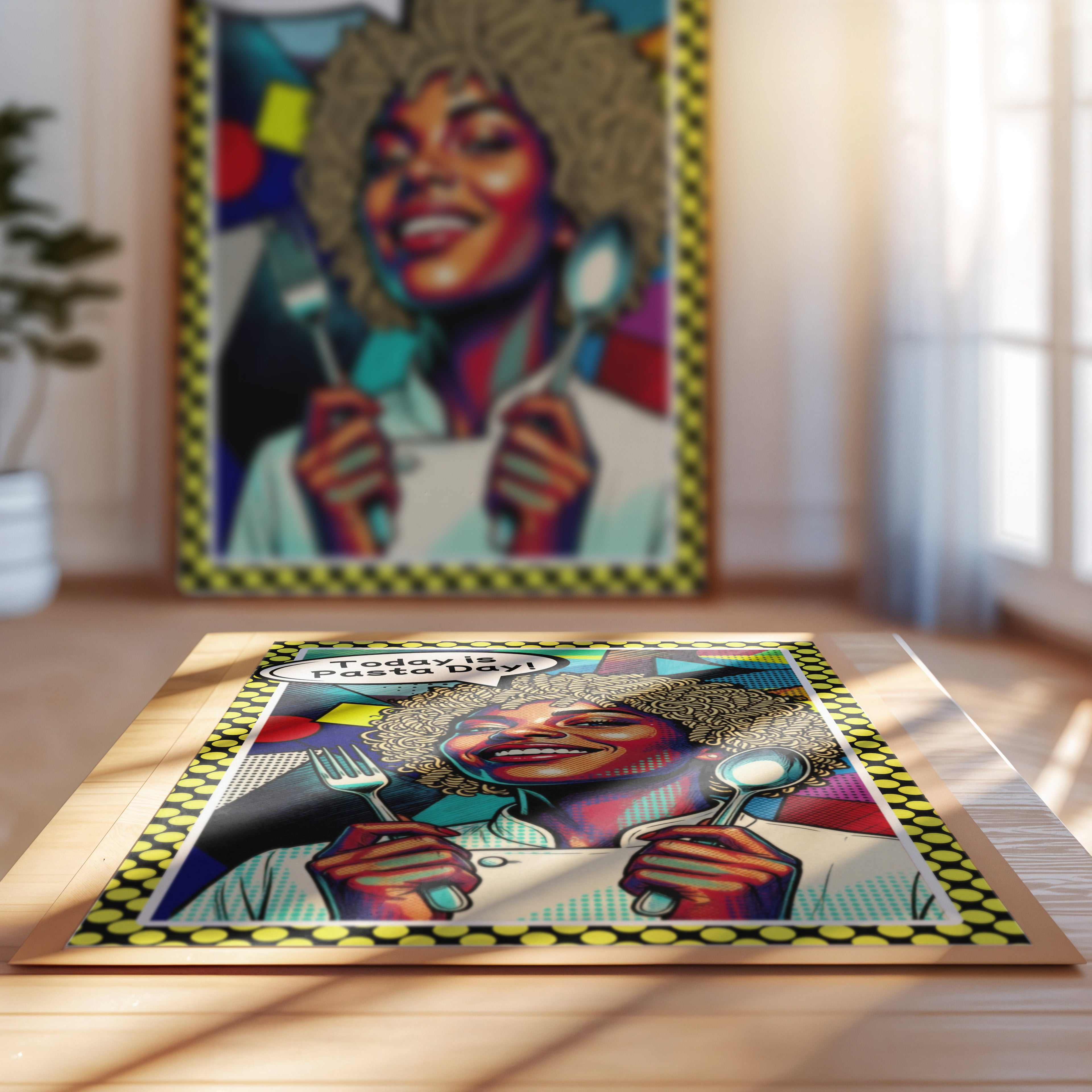 Today Is Pasta Day! – Italian Pop Art | Funny Kitchen Wall Art | Retro Comic Food Print | The Pasta Series No. 5 | Erhältlich in 70x100cm