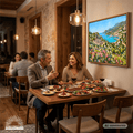 Traumküsten Serie Part III – Mediterrane Küstenlandschaft auf Leinwand Erhältlich in 60 × 80 cm I| Holzrahmen Wandbild für Balkon & Terrasse | Urlaubsfeeling für Zuhause - Sunbeamstore