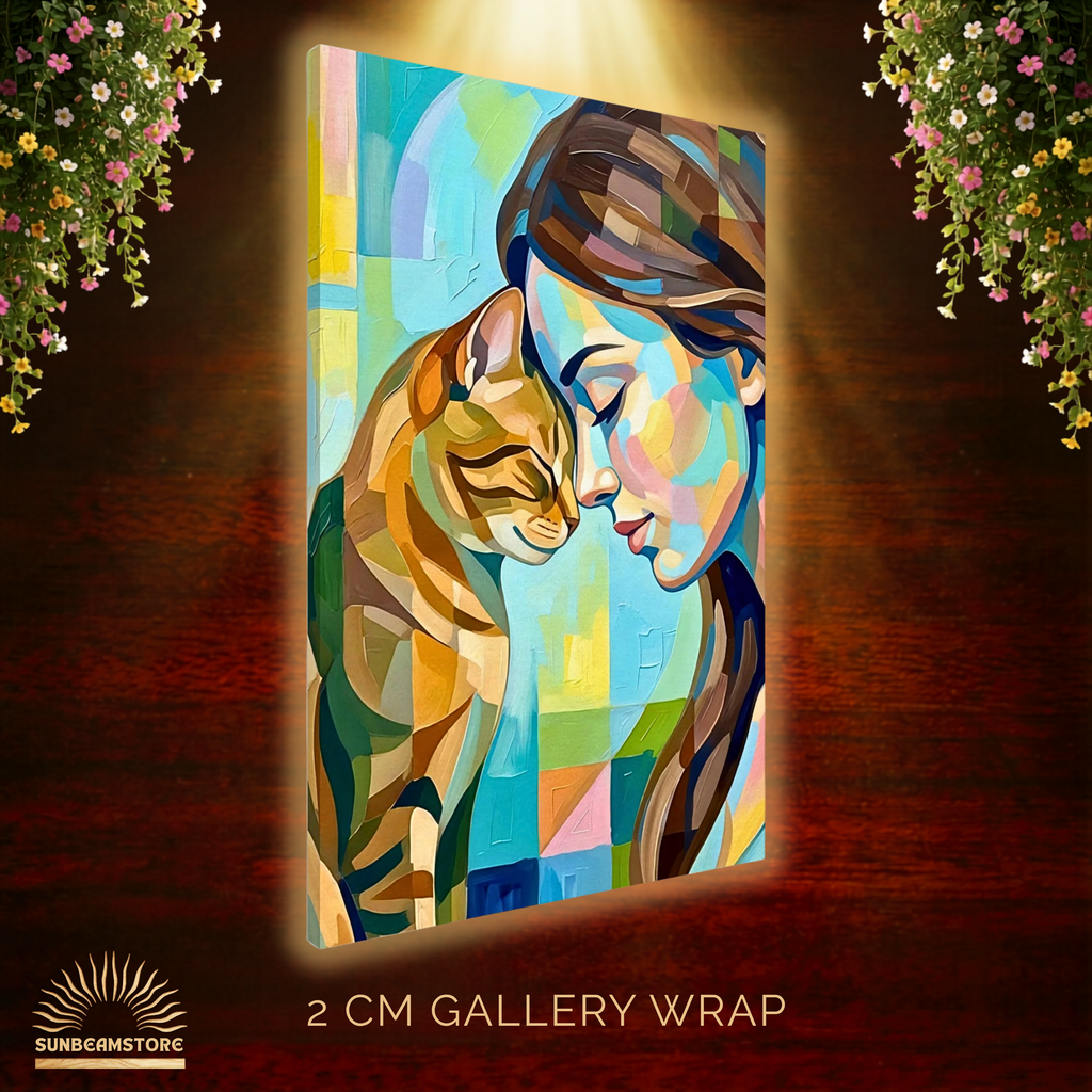 Trust – Modernes Katzenbild auf Leinwand 70 x 100 cm | Emotionale Wandkunst für KatzenliebhaberCanvas 70x100 cm / 28x40″
