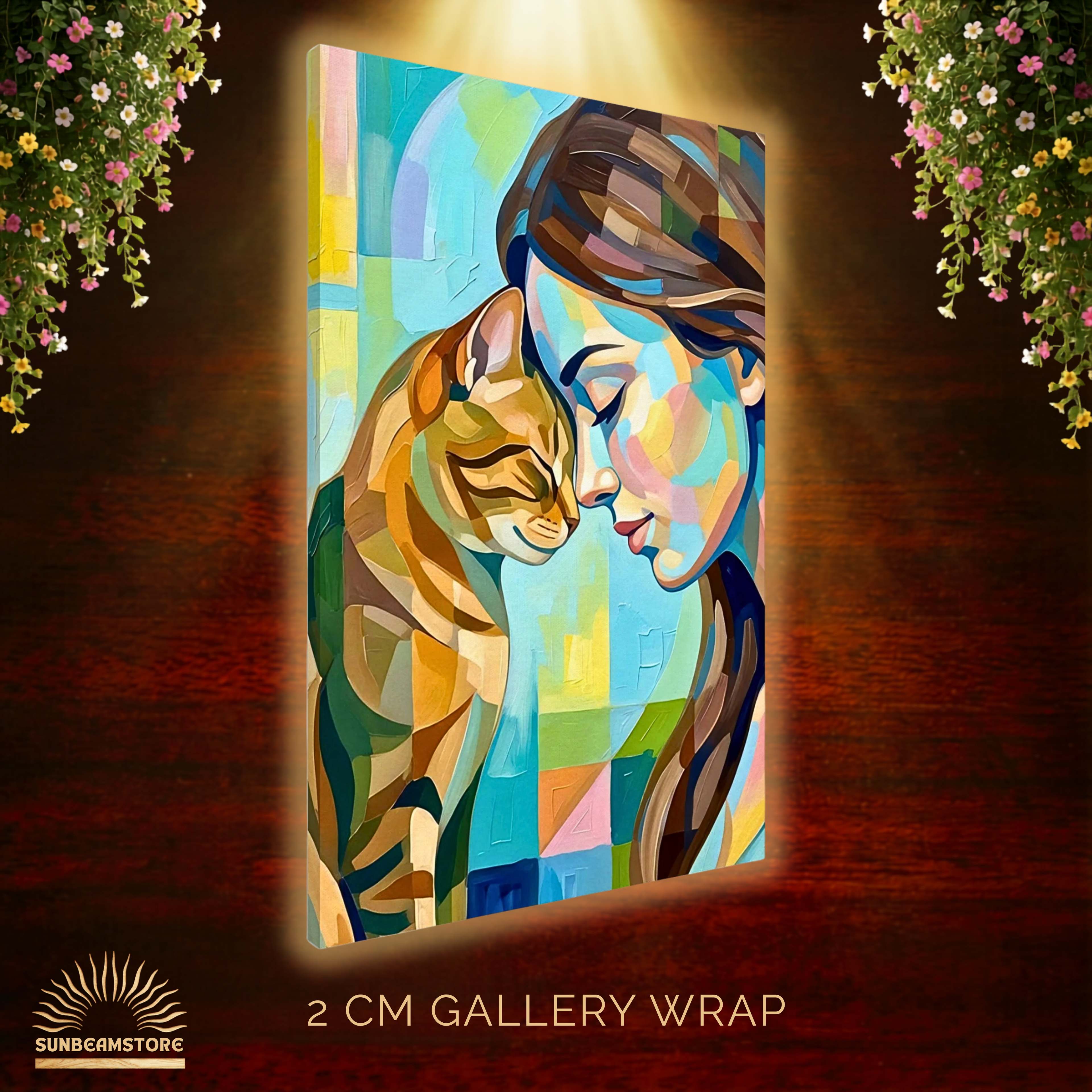 Trust – Modernes Katzenbild auf Leinwand 70 x 100 cm | Emotionale Wandkunst für KatzenliebhaberCanvas 70x100 cm / 28x40″
