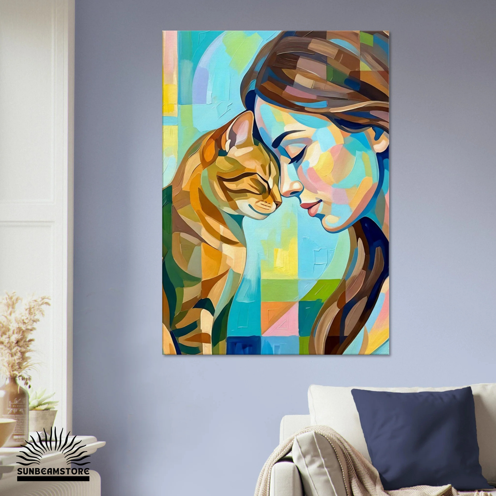 Trust – Modernes Katzenbild auf Leinwand 70 x 100 cm | Emotionale Wandkunst für KatzenliebhaberCanvas 70x100 cm / 28x40″