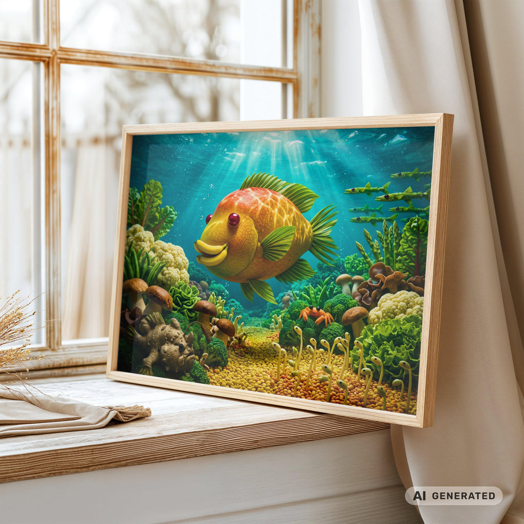 THE VEGGIE REEF farbenfrohes Kitchen wall art Poster - Sunbeamstore