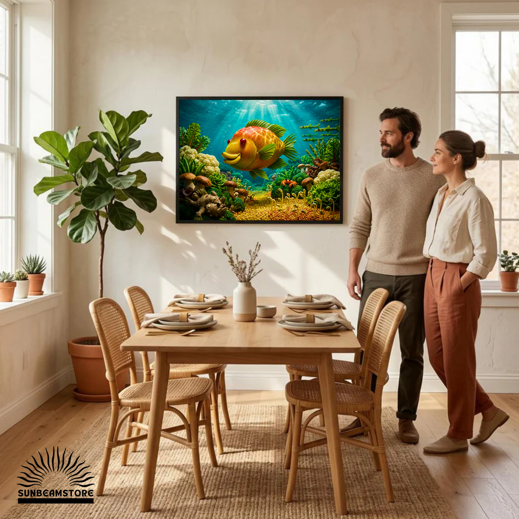 THE VEGGIE REEF   farbenfrohes Kitchen wall art Poster