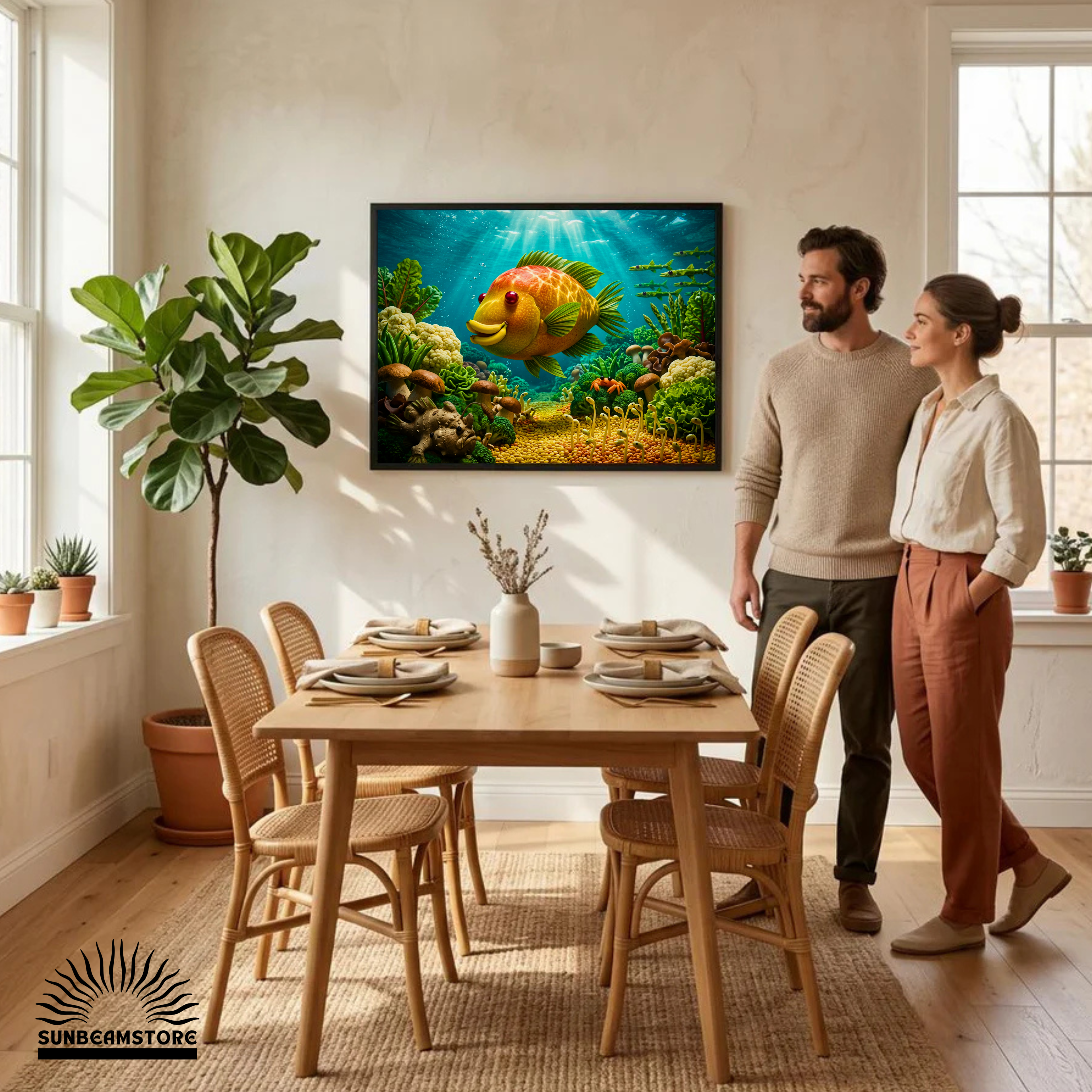 THE VEGGIE REEF   farbenfrohes Kitchen wall art Poster