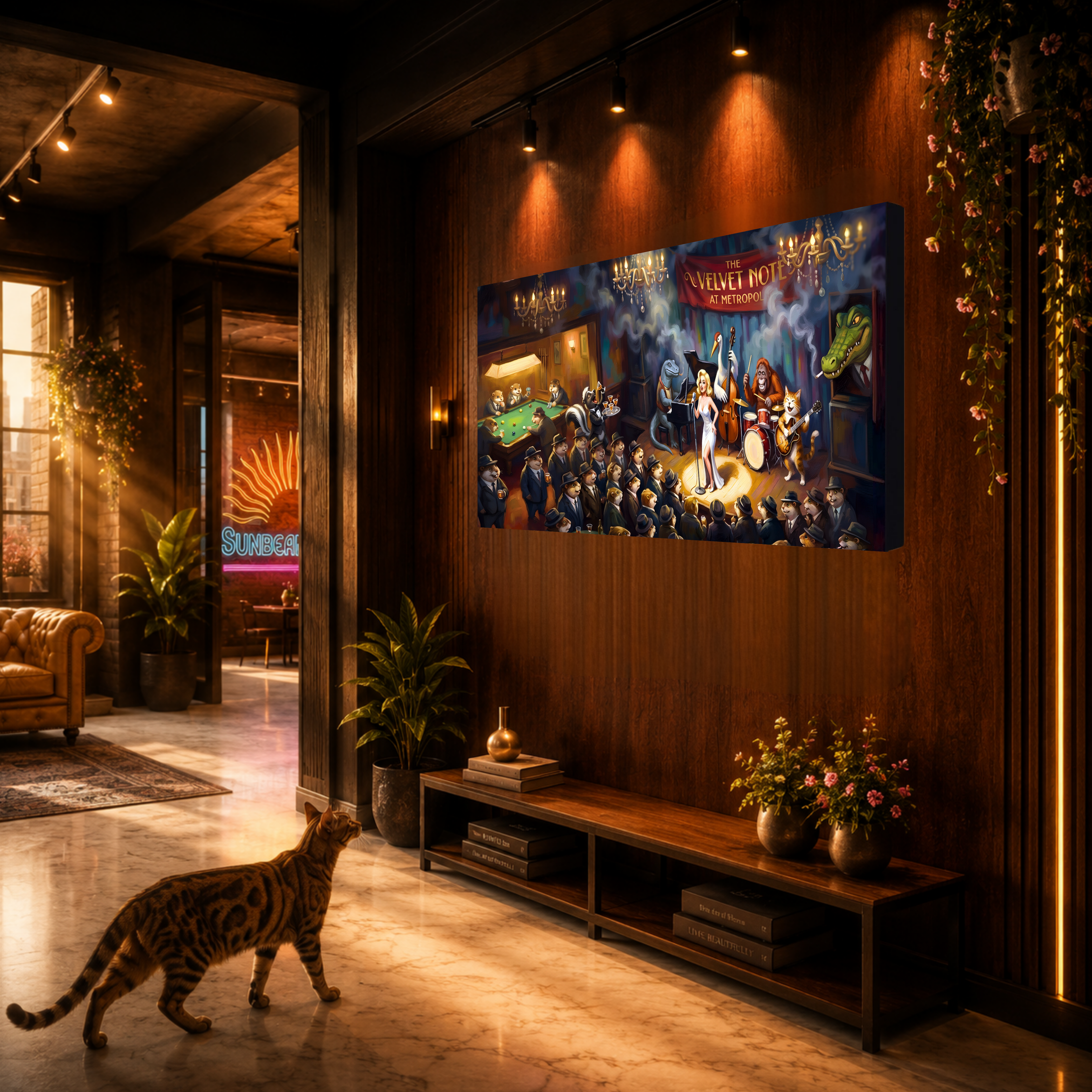 "The Velvet Note at Metropol" Canvas 50x100 cm / 20x40″ Leinwandbild mit musikalischen Ambiente