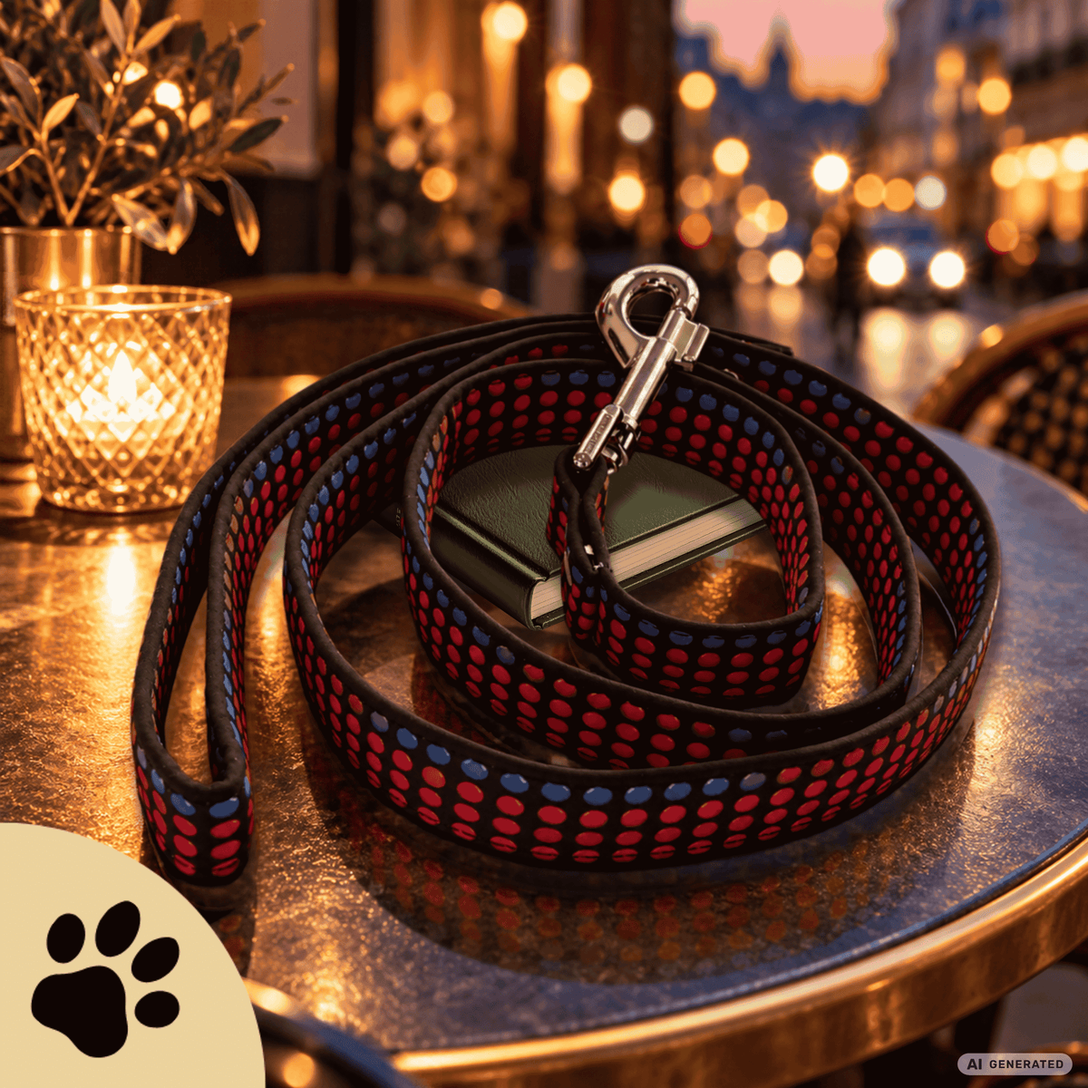 Hundeleine Walk & Love mit stylischem Punktemuster und robustem Karabiner - Sunbeamstore