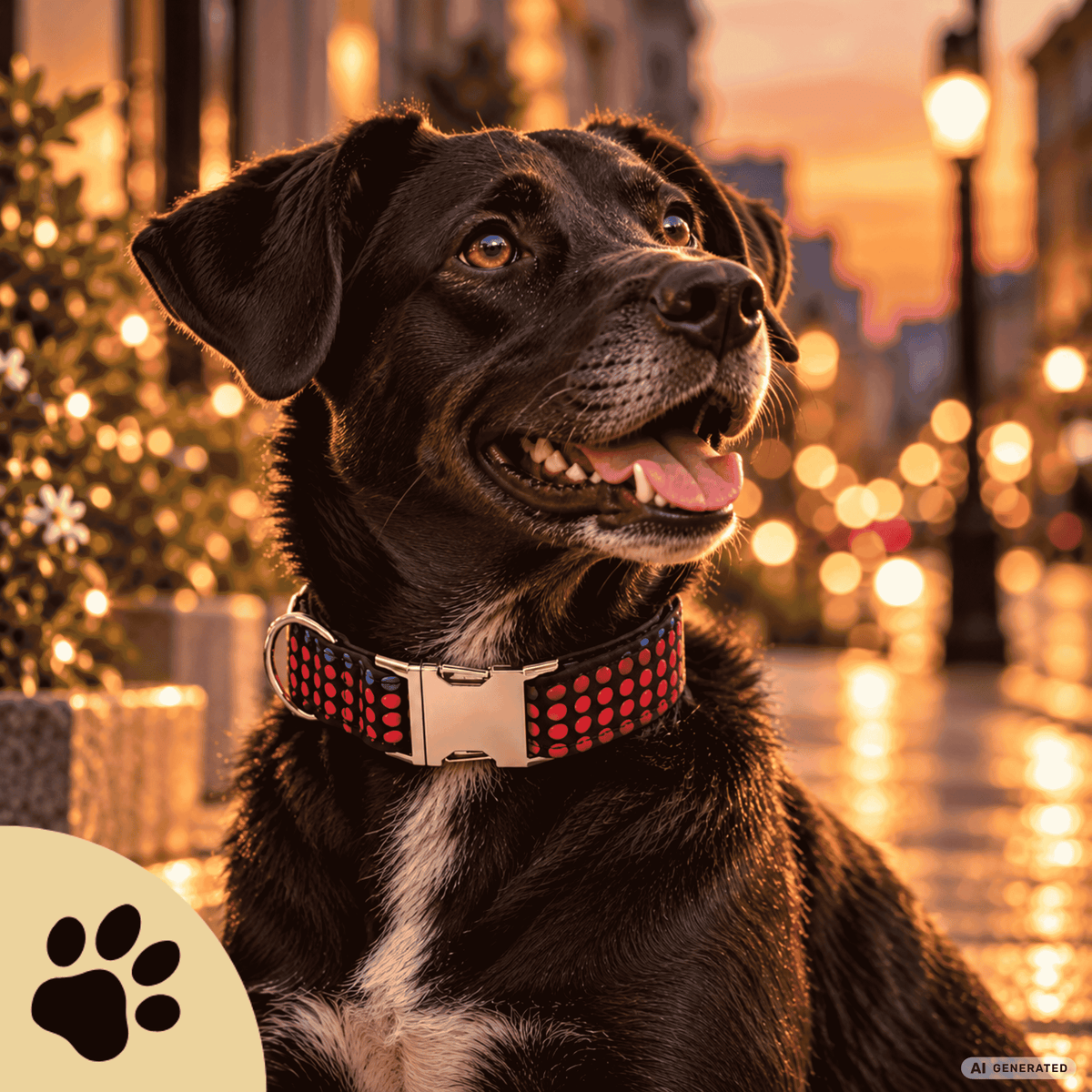 Hundehalsband "Walk & Love" buntes Halsband mit Lightspot - Design - Sunbeamstore